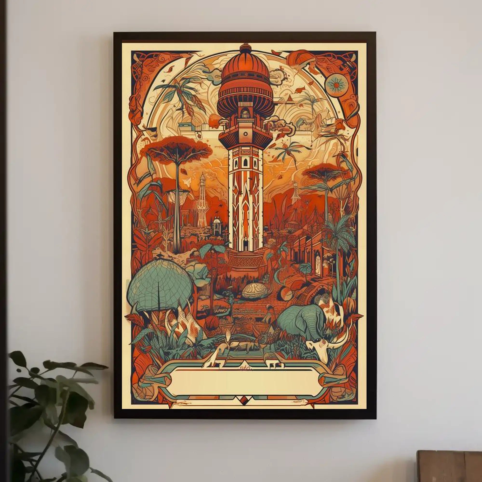 Enchanted Tower: Fantastical Landscape with Ornate Structure Poster