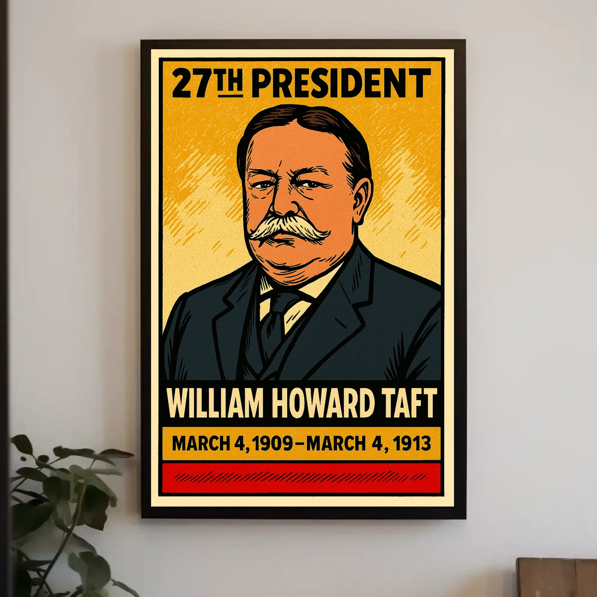 William Howard Taft 27th President of the United States Inked Comic Style Poster