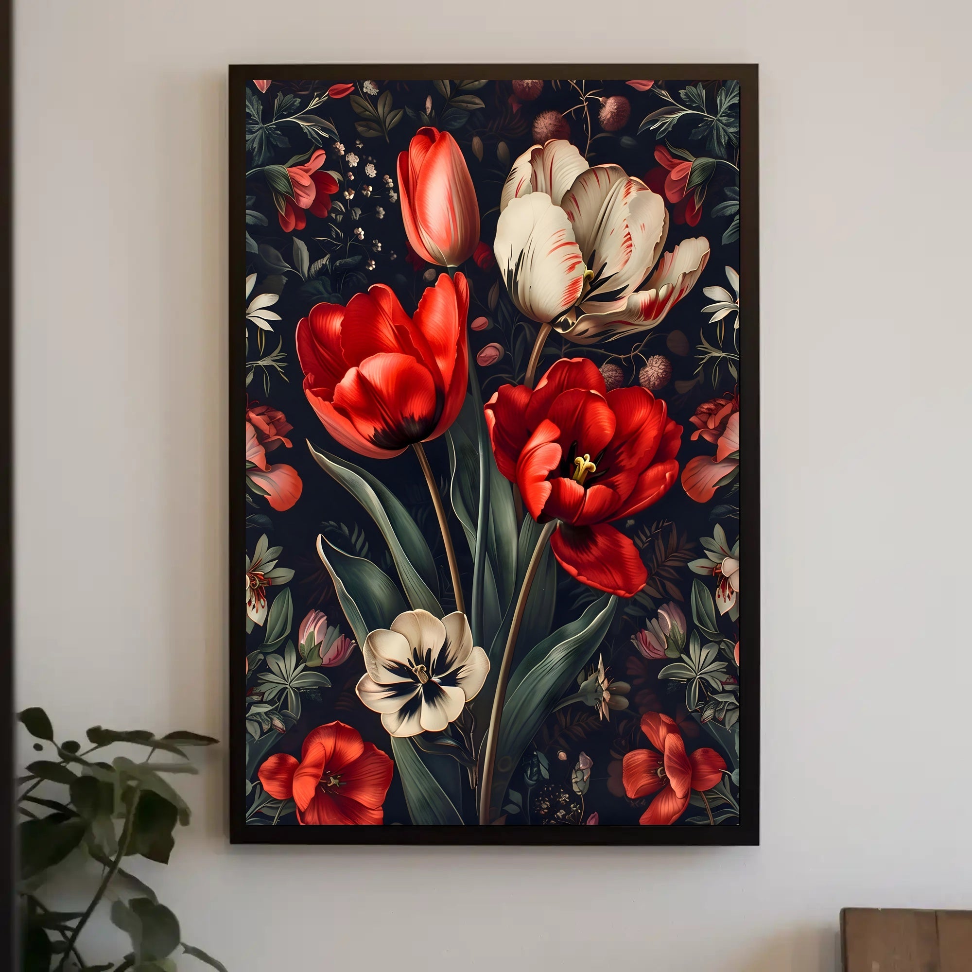 Botanical Elegance: Artistic Tulip Bouquet Poster