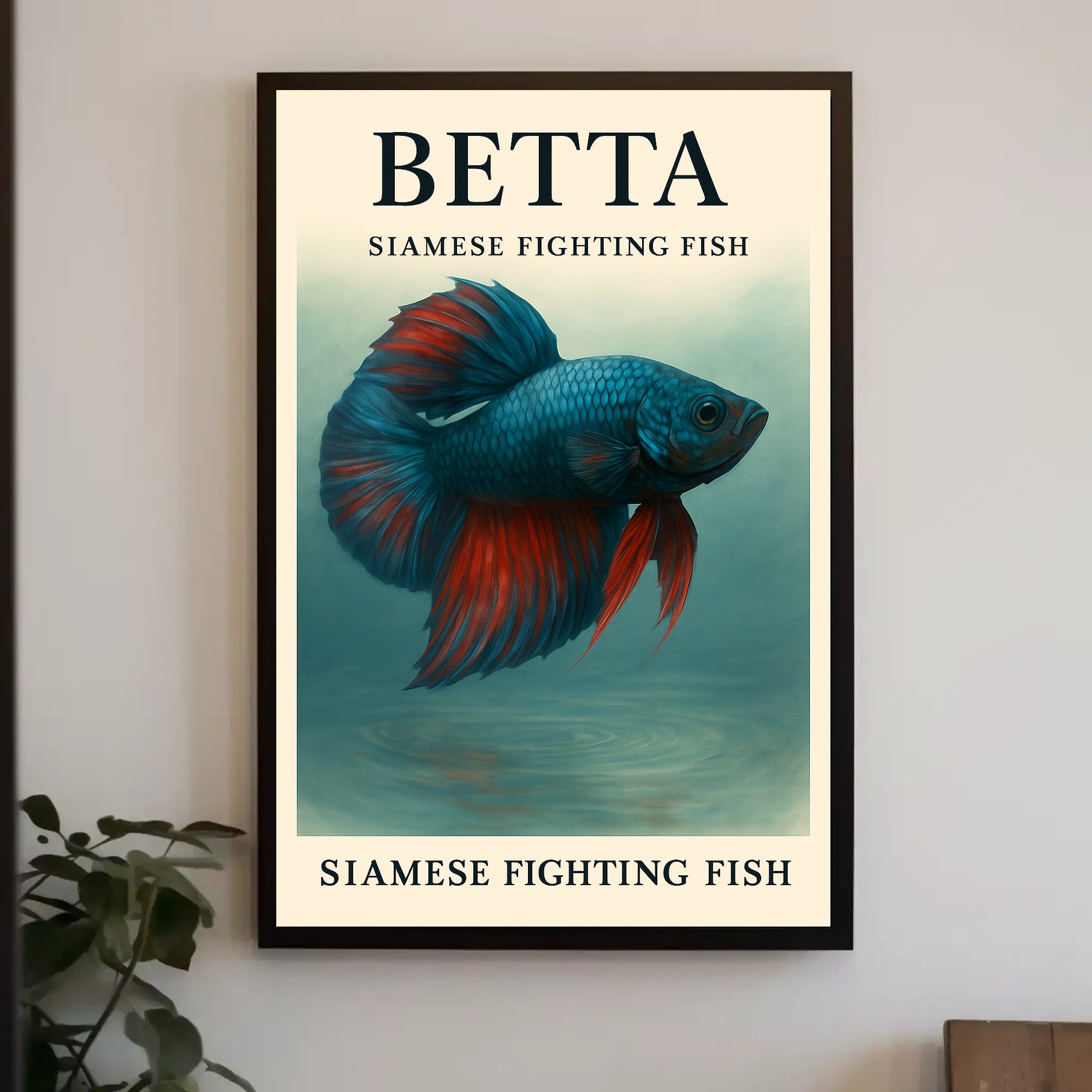 Betta Fish Elegance: Photorealistic Animal Poster
