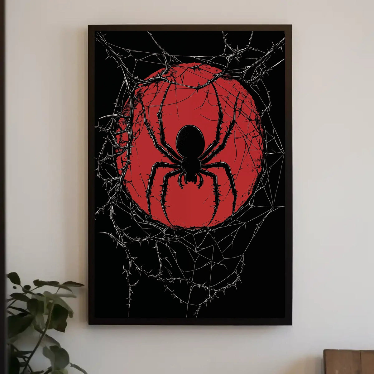 Spider Silhouette Graphic Ominous Dark Poster