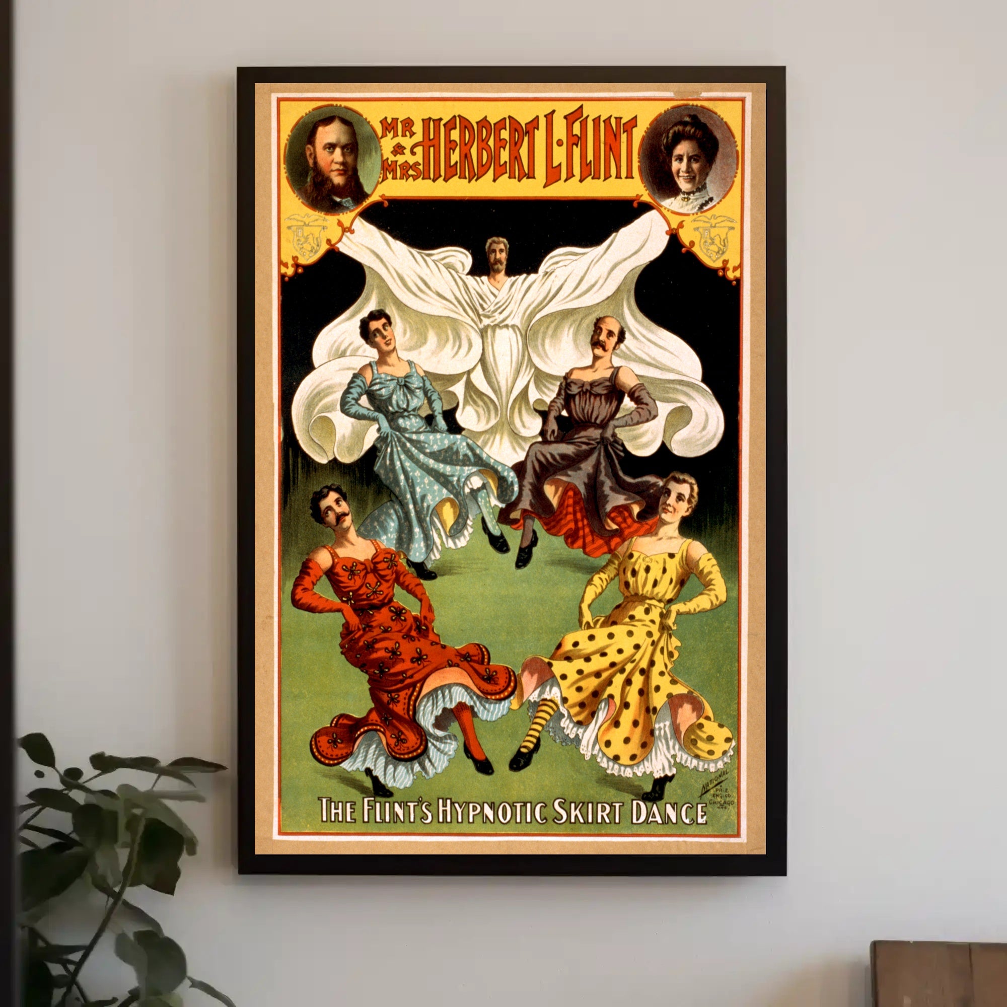 Hypnotic Skirt Dance Theatrical Performance Cultural Poster