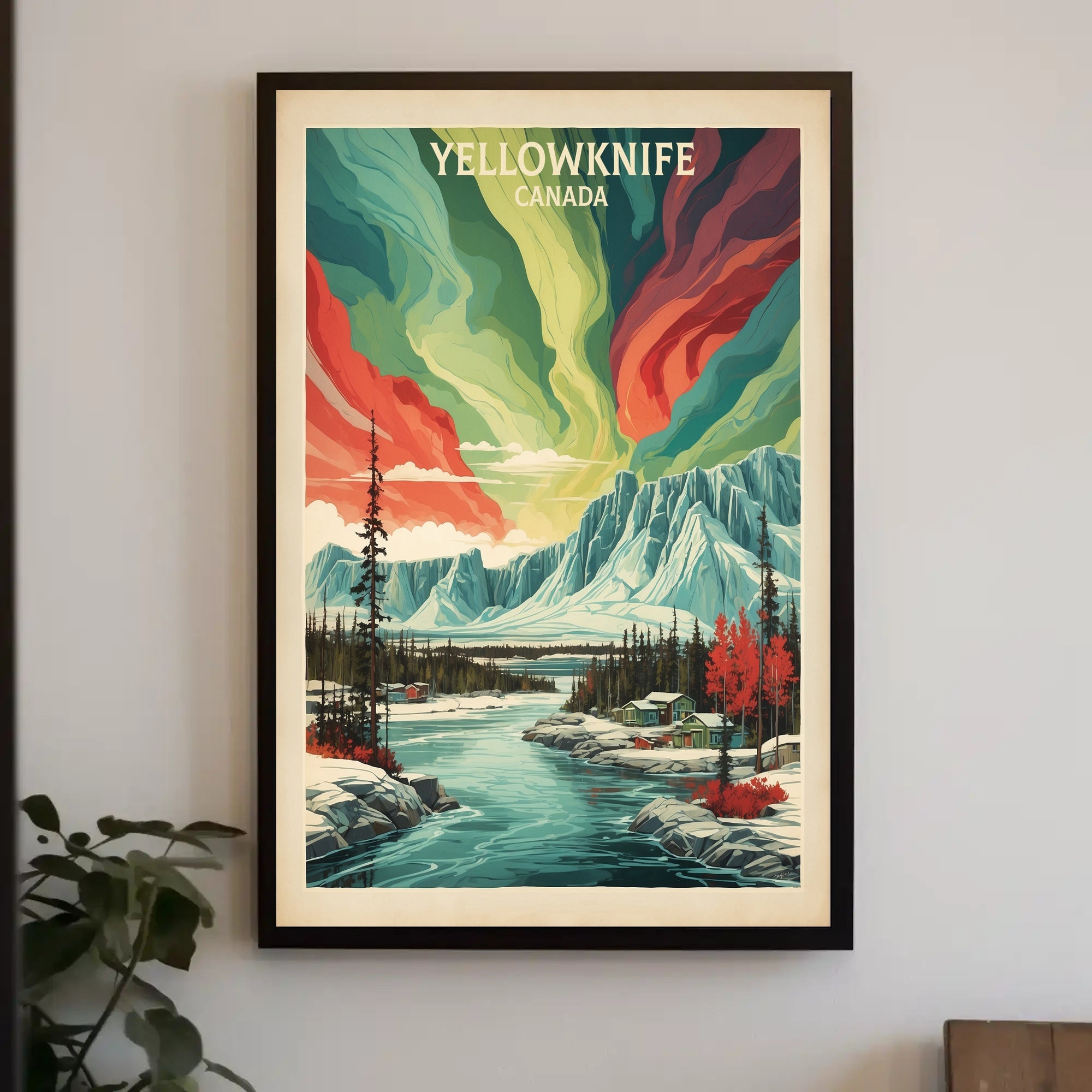 Yellowknife Aurora Travel Poster