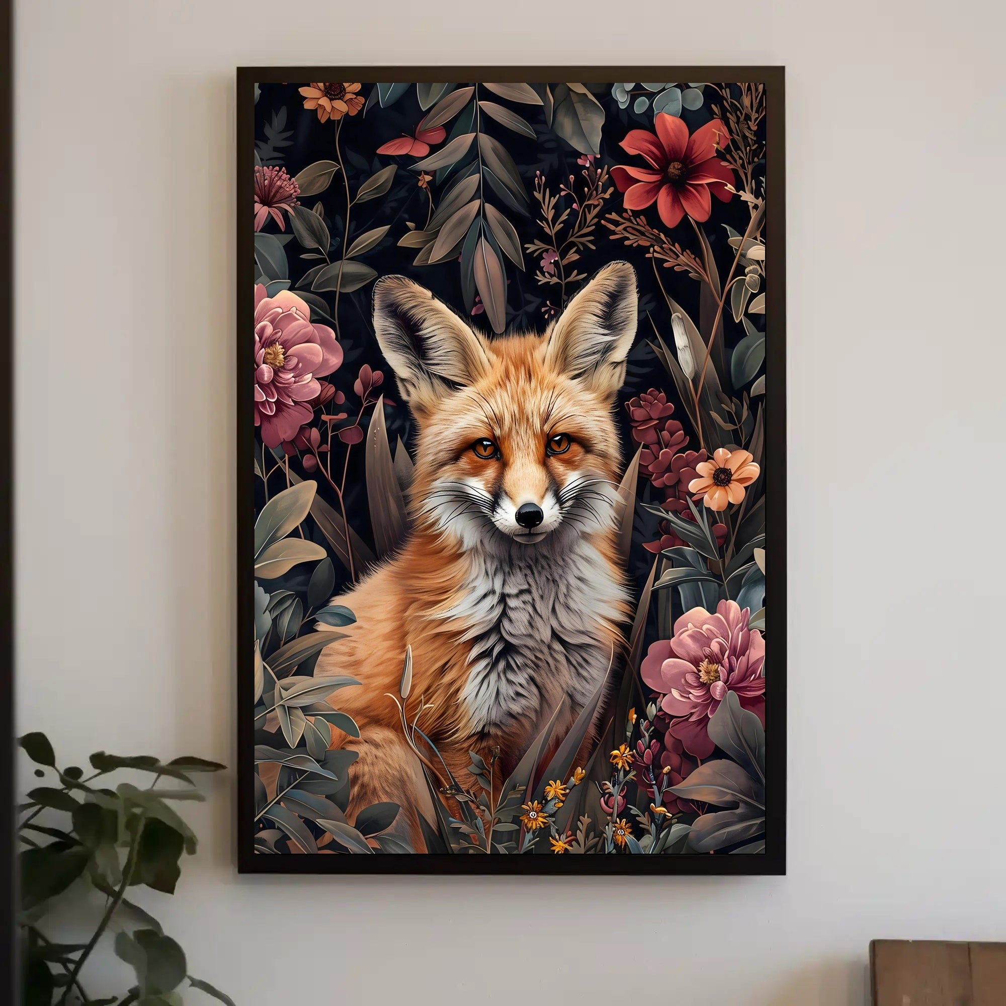 Fox in Floral Wonderland Poster Wall Art