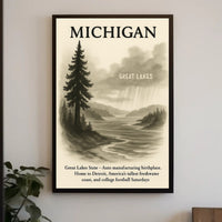 Michigan The Great Lakes State Poster PosterGoat