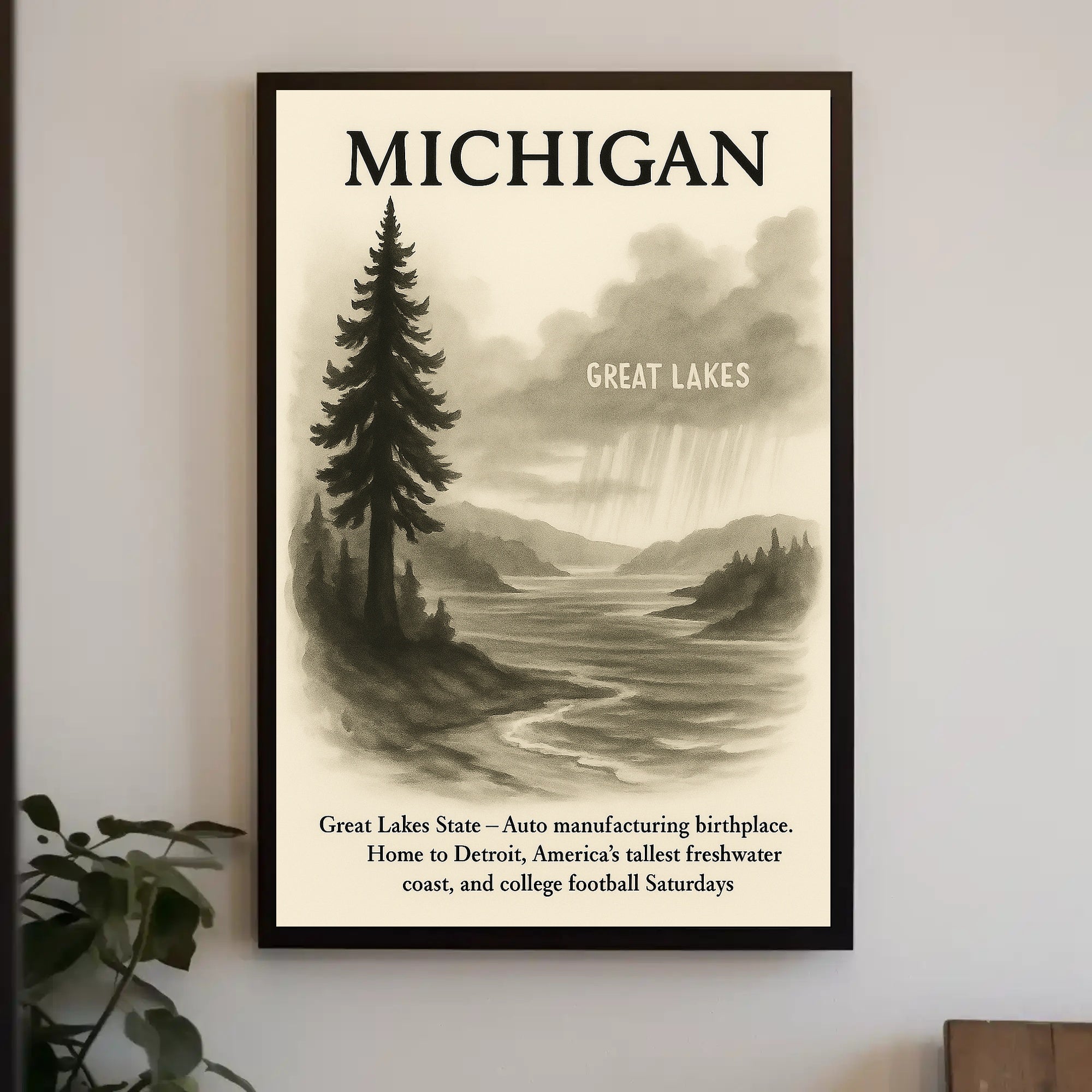Michigan The Great Lakes State Poster PosterGoat