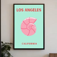 Stylized Los Angeles Skyline Travel Poster PosterGoat