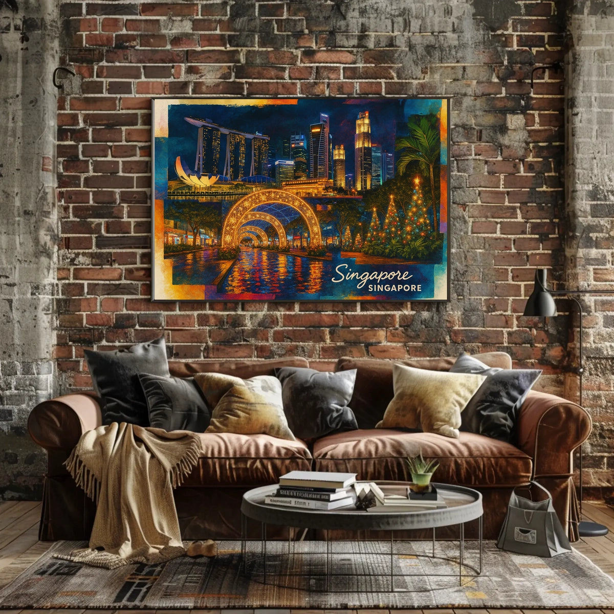 Singapore A Vibrant Nightscape Poster