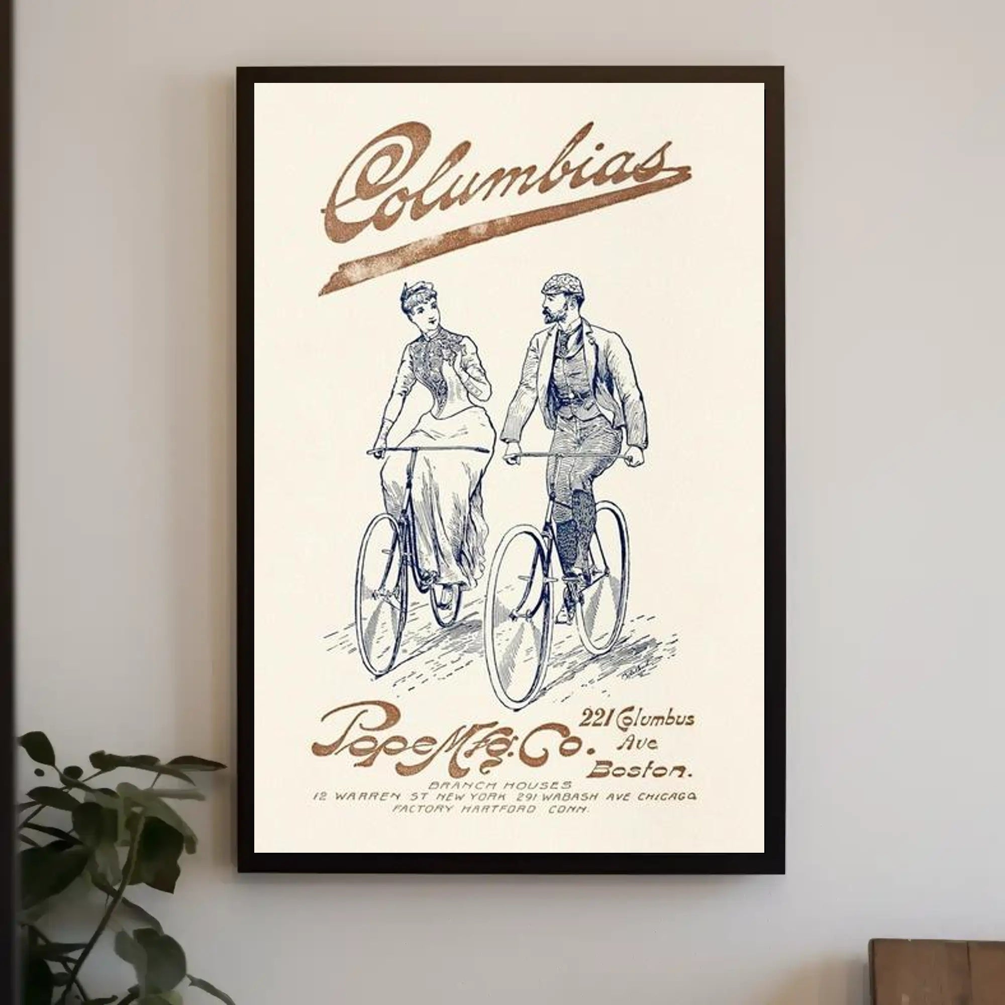 Vintage Columbia Bicycles Advertisement Poster PosterGoat