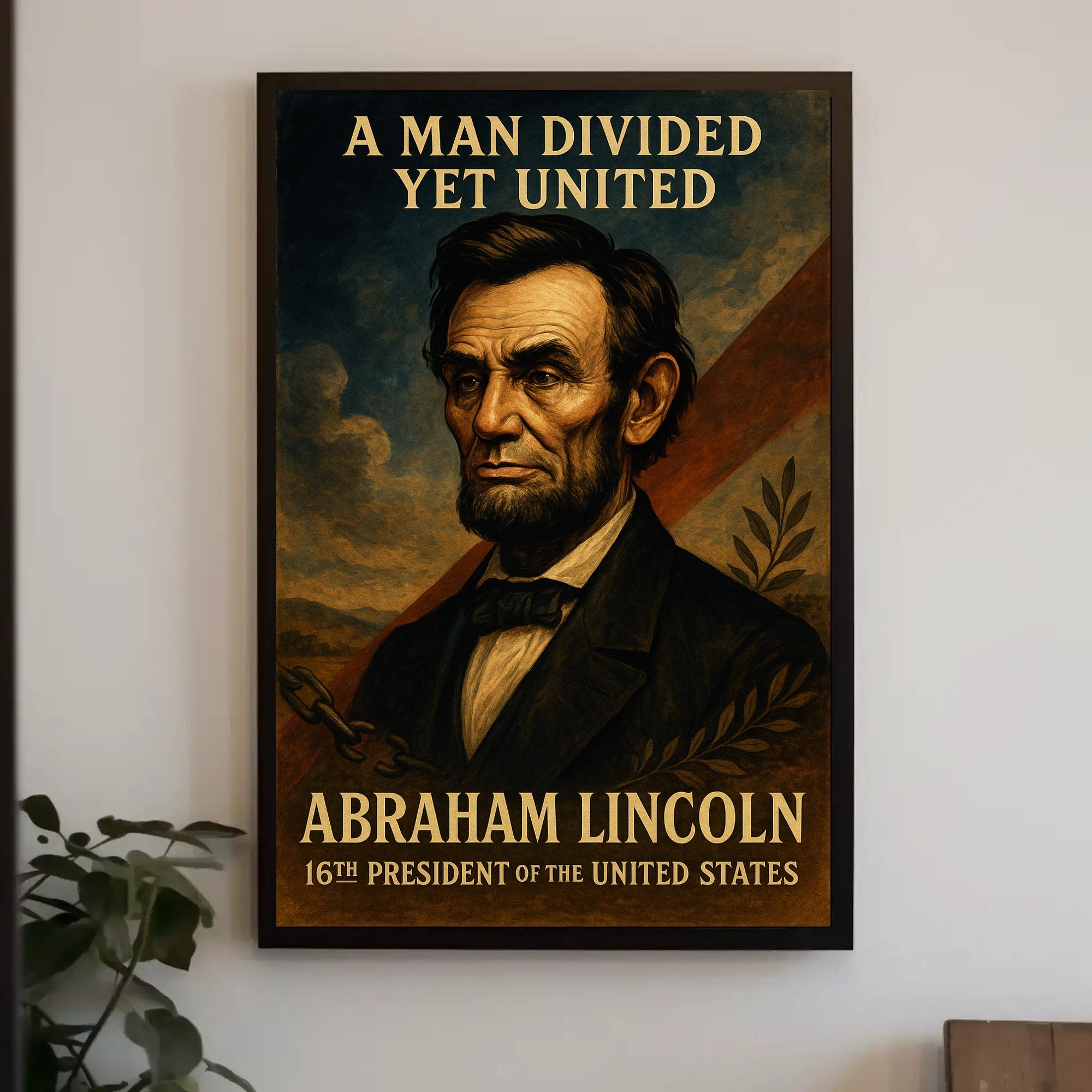 Abraham Lincoln Unity and Division Historical Presidential Poster