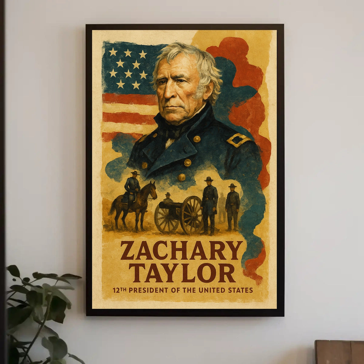 Zachary Taylor 12th President of the United States Layered Digital Collage Poster