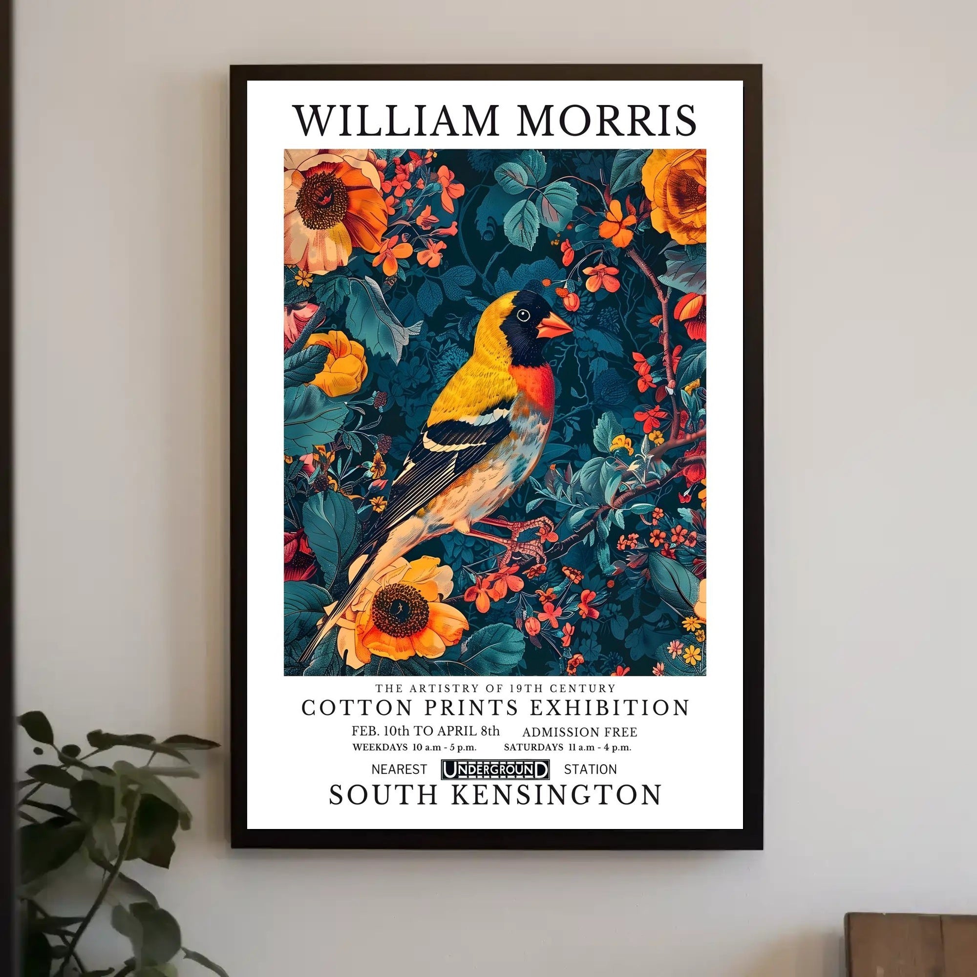 William Morris Nature-Inspired Decorative Art Exhibition Poster