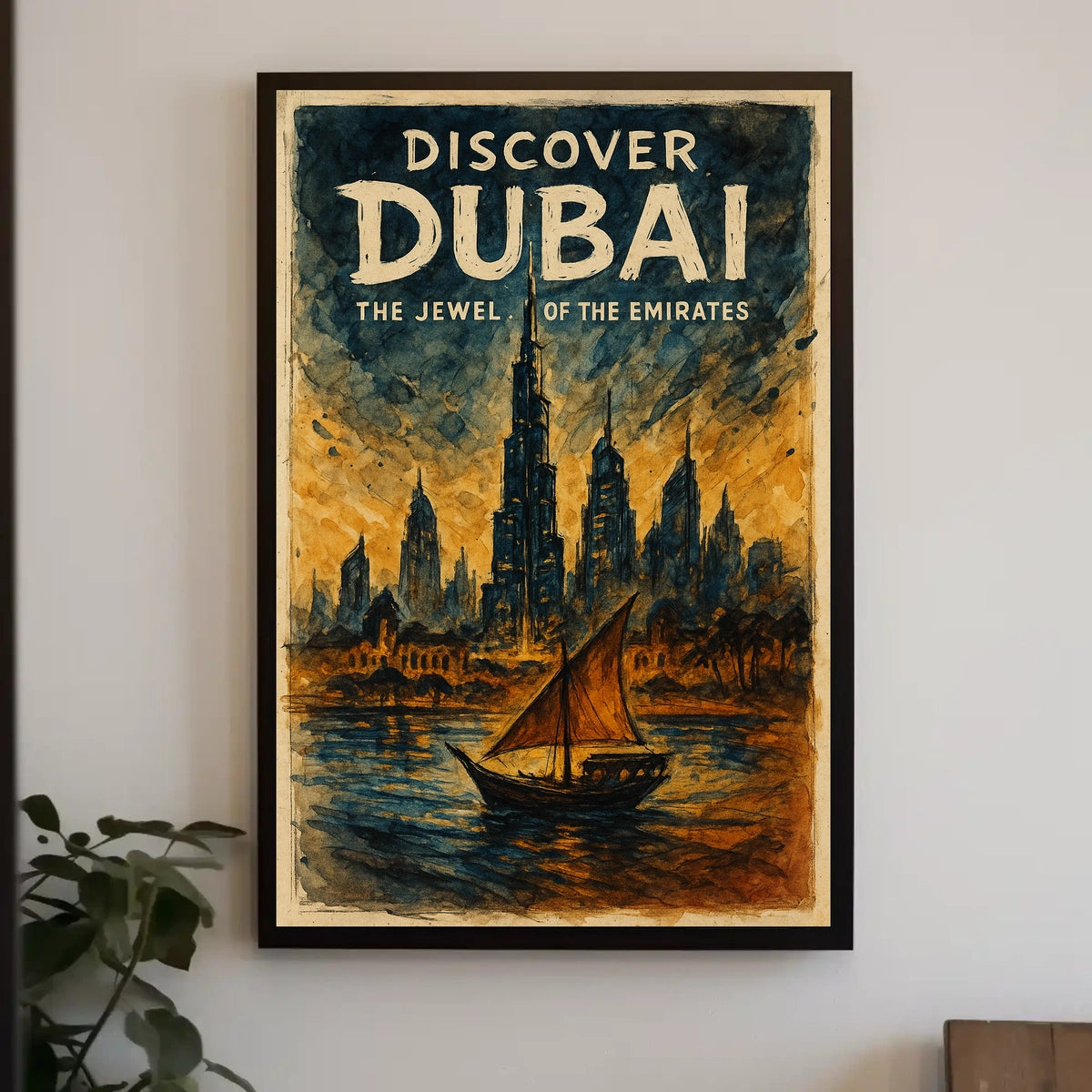 Dubai Skyline Poster Jewel of the Emirates for Home Decor