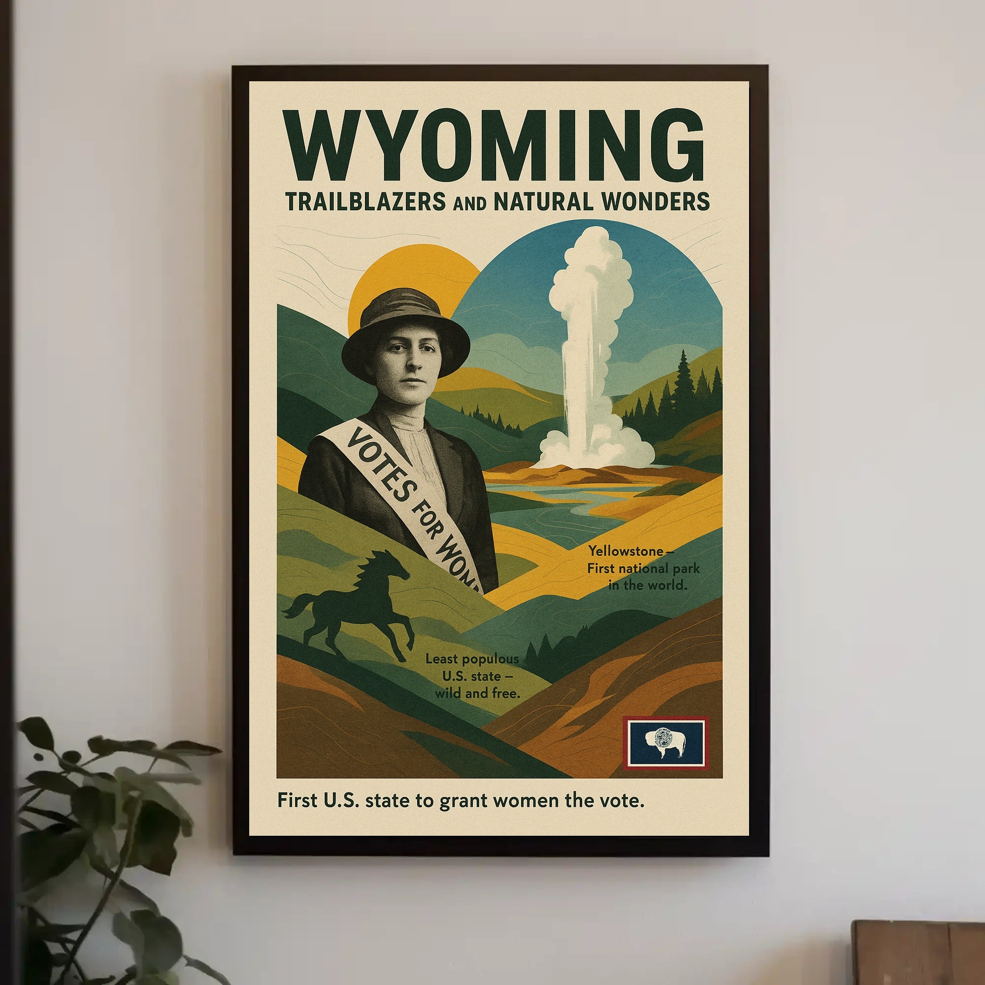 Wyoming Trailblazers and Natural Wonders Poster PosterGoat