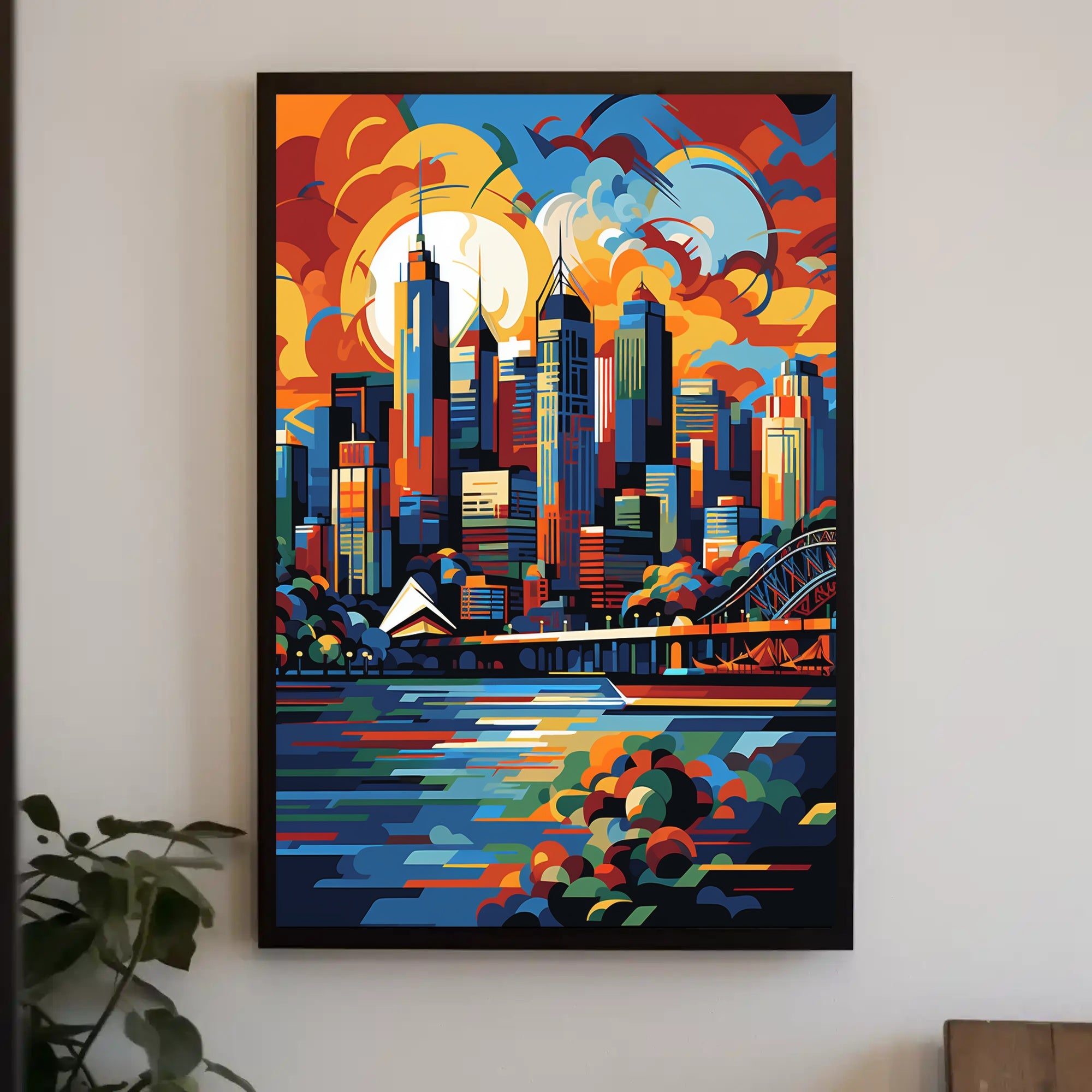 Vibrant Sydney Cityscape Modern Abstract Artistic Poster