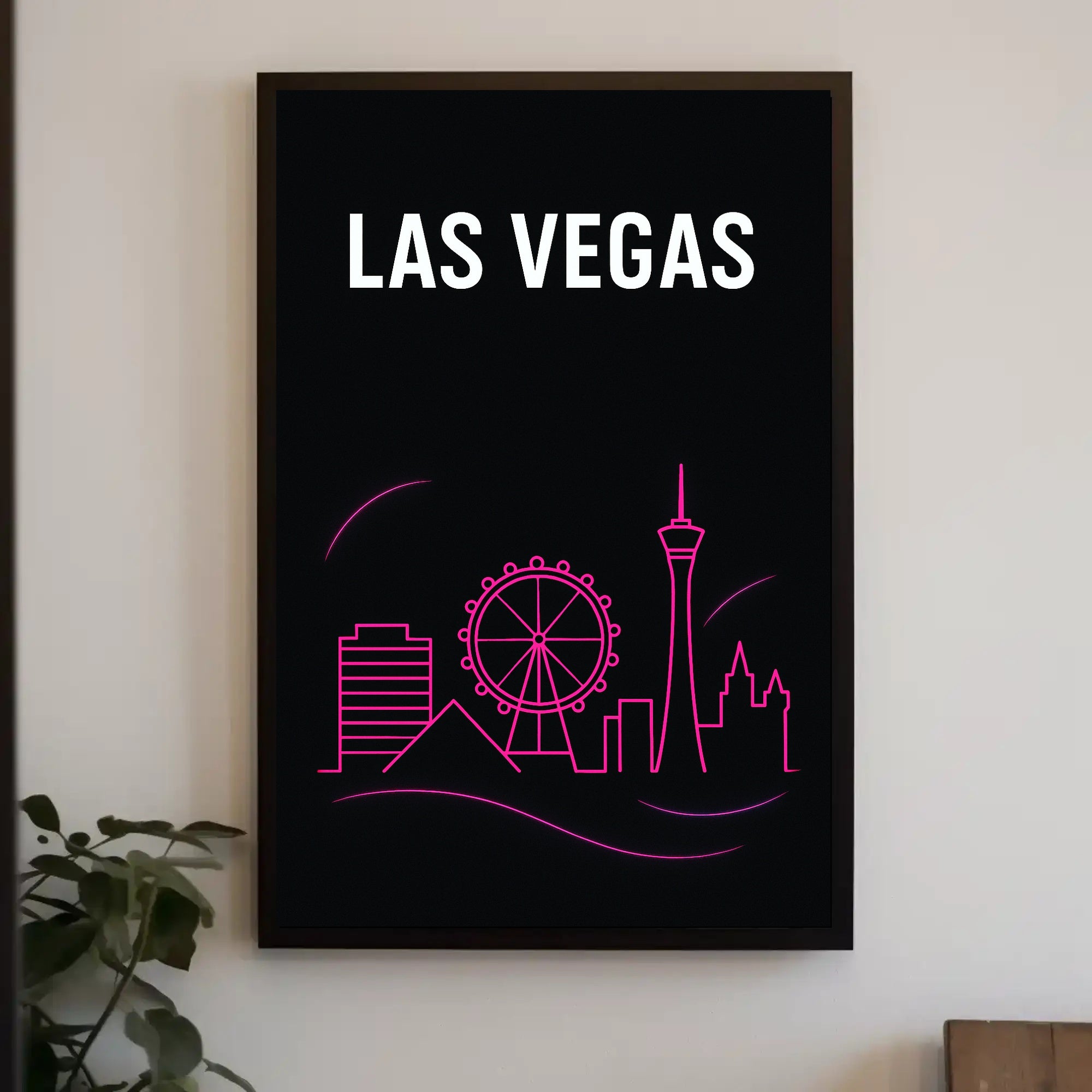 Las Vegas Neon Skyline Poster PosterGoat