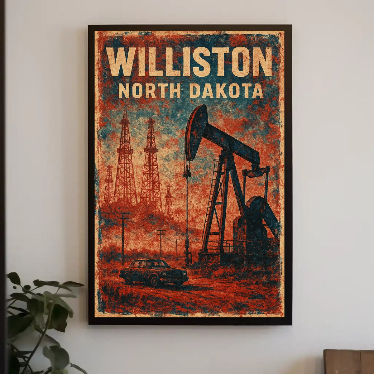 Williston Oil Heritage Vintage Industrial Poster