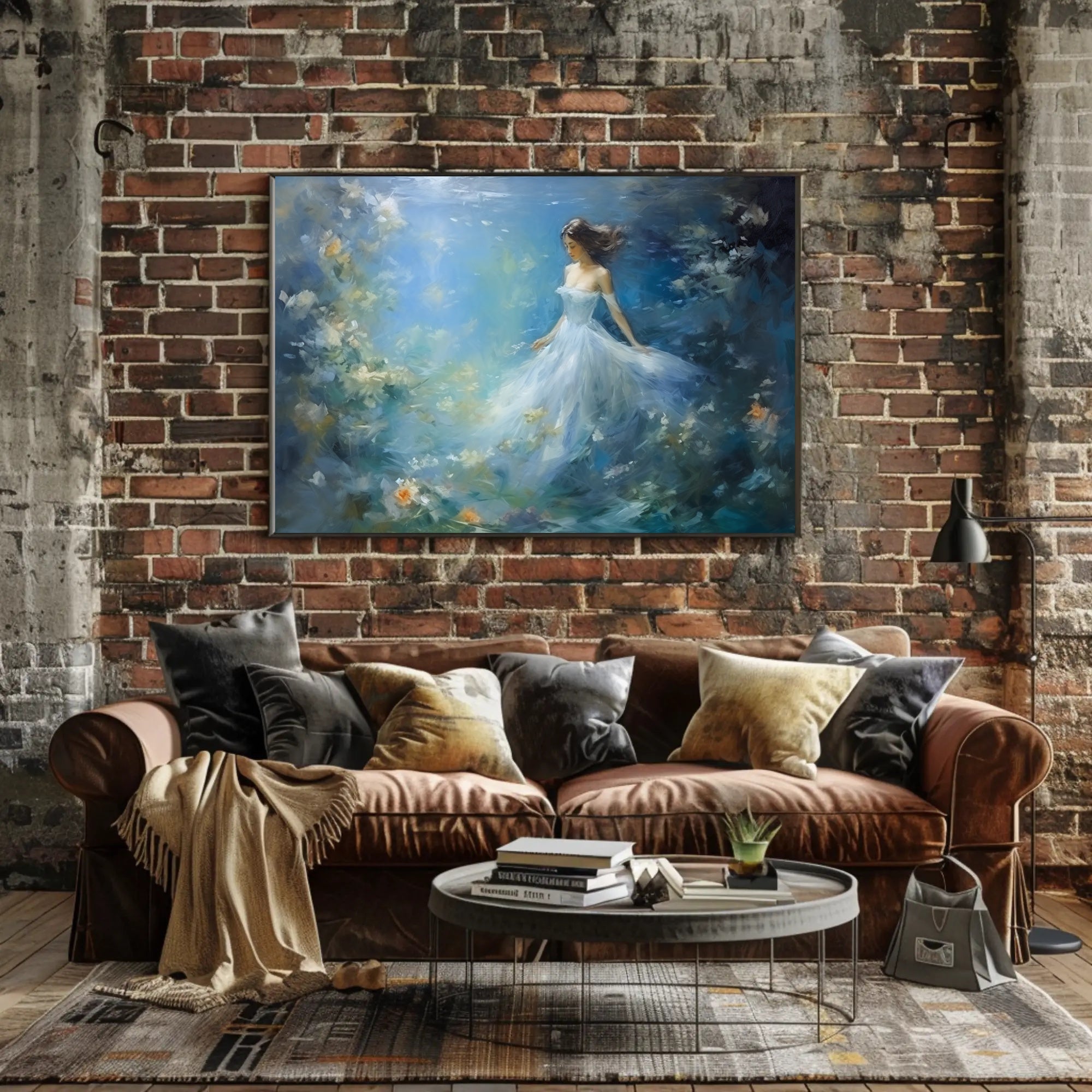 Ethereal Underwater Scene with Woman Fantasy or Mythology Poster