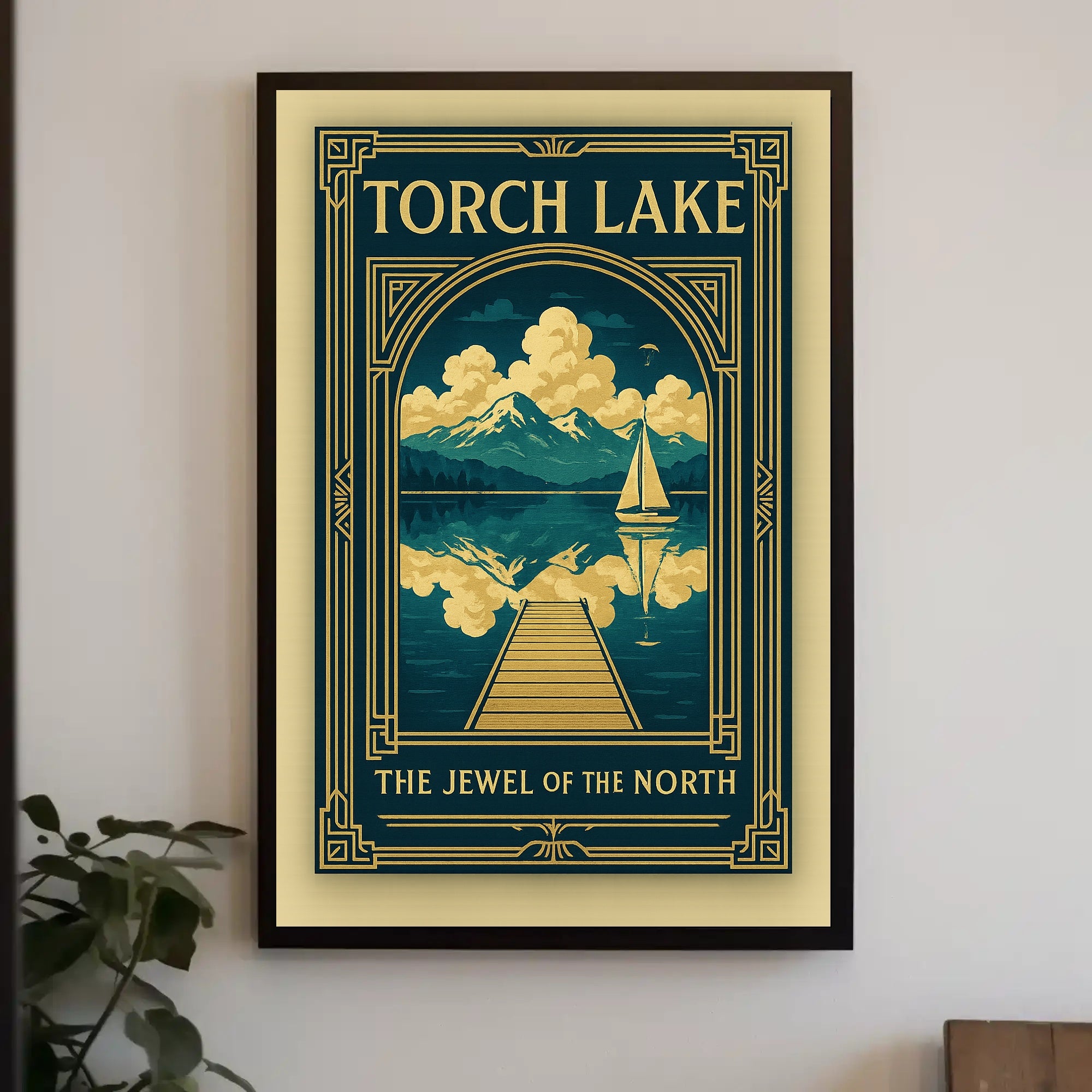 Torch Lake Vintage Travel Poster Wall Art
