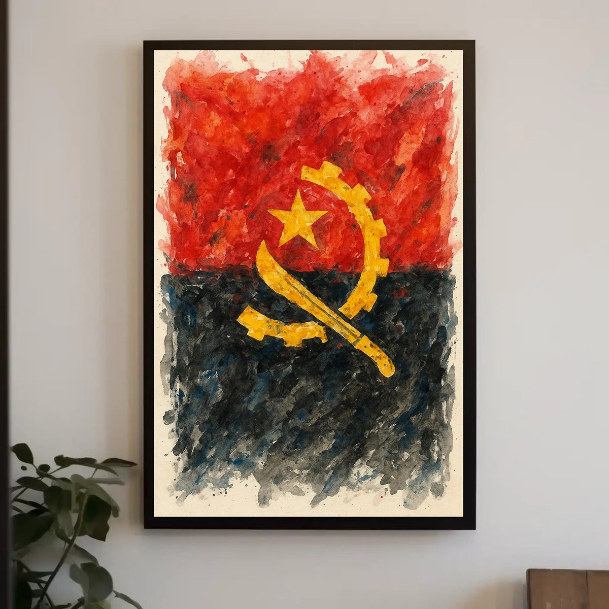 Angolan Flag Art Poster
