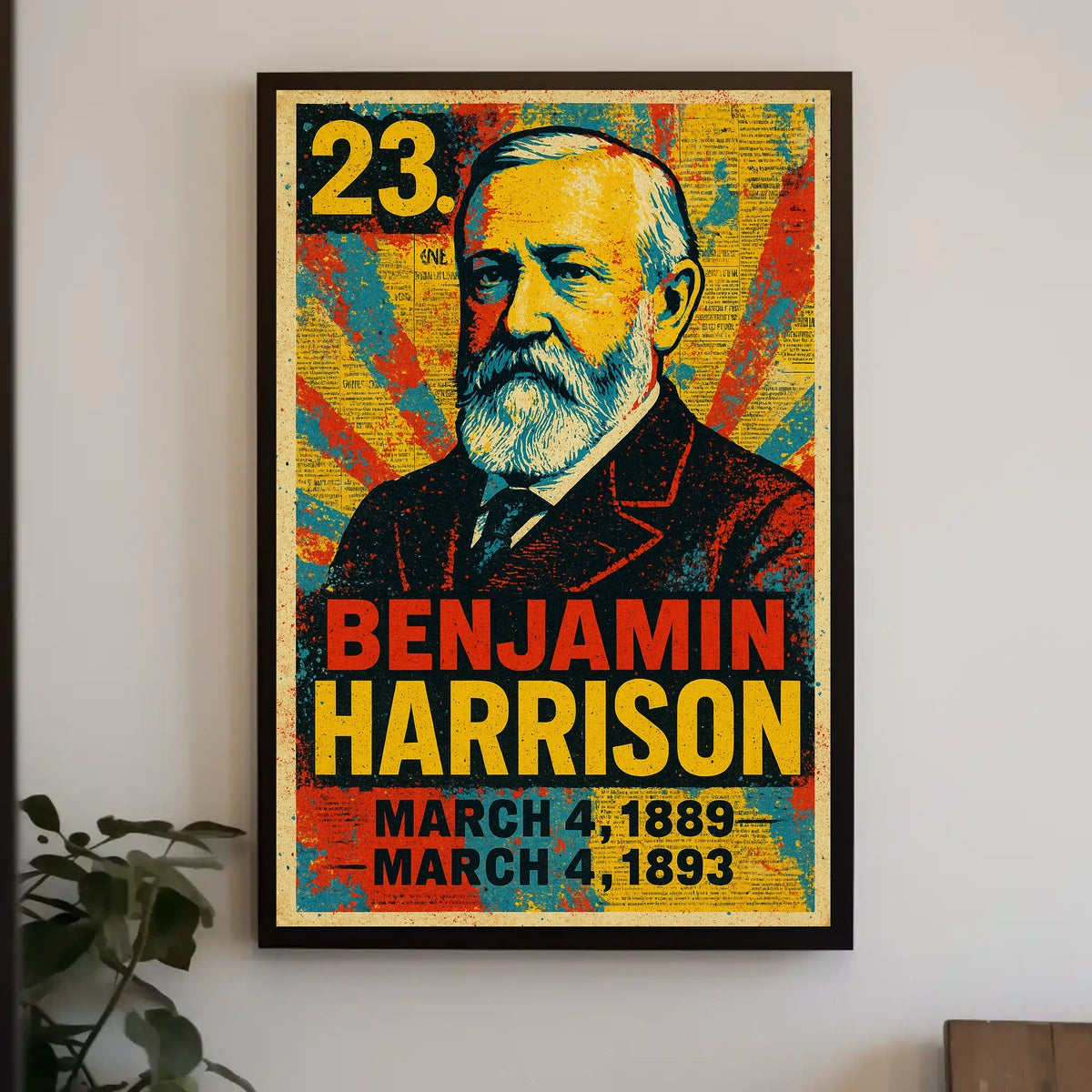 Benjamin Harrison 23rd President of the United States Street Art Mashup Poster
