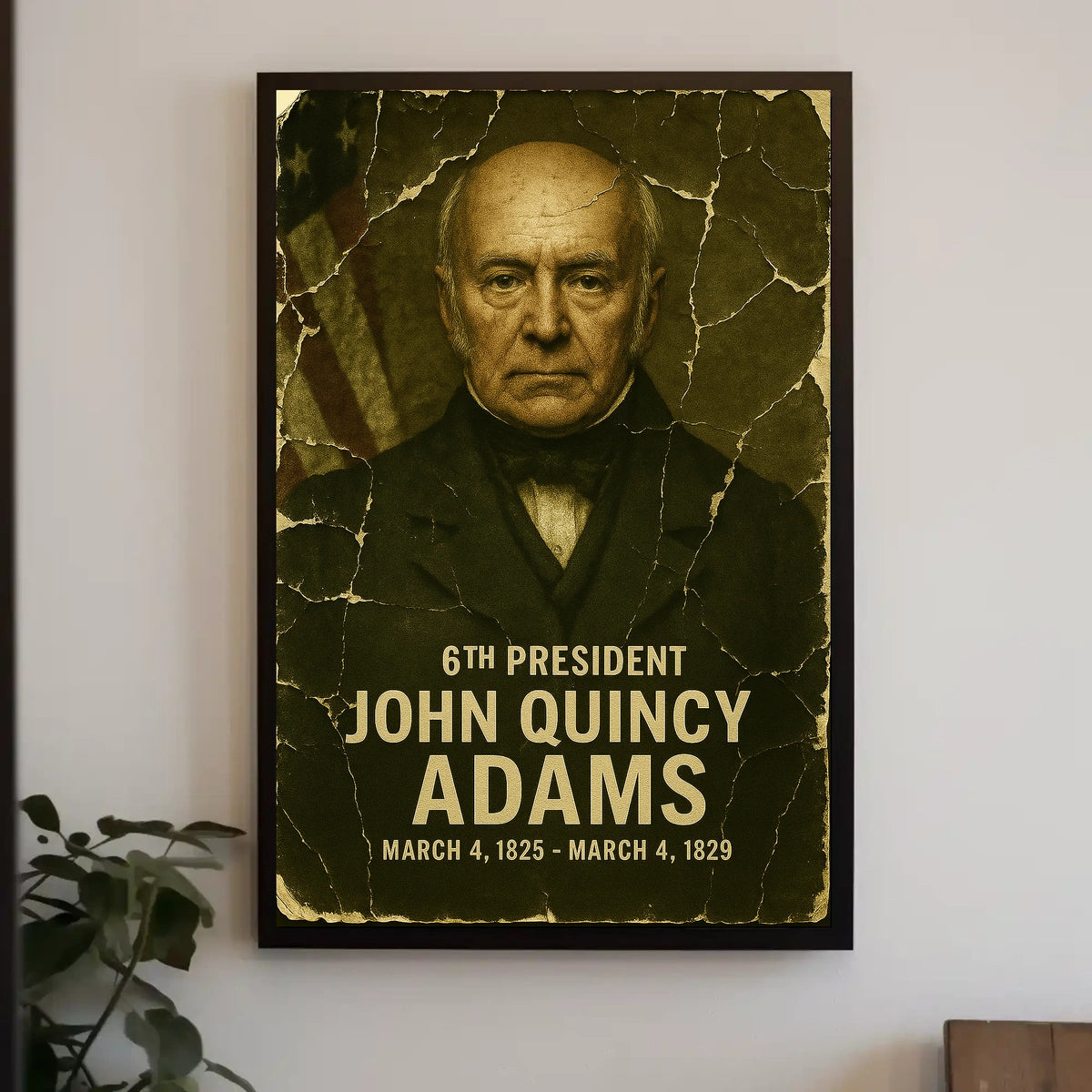 John Quincy Adams 6th President of the United States Damaged Photograph Poster