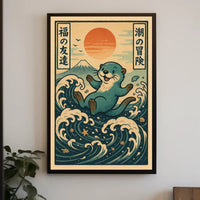 Otters Ocean Adventure Poster PosterGoat