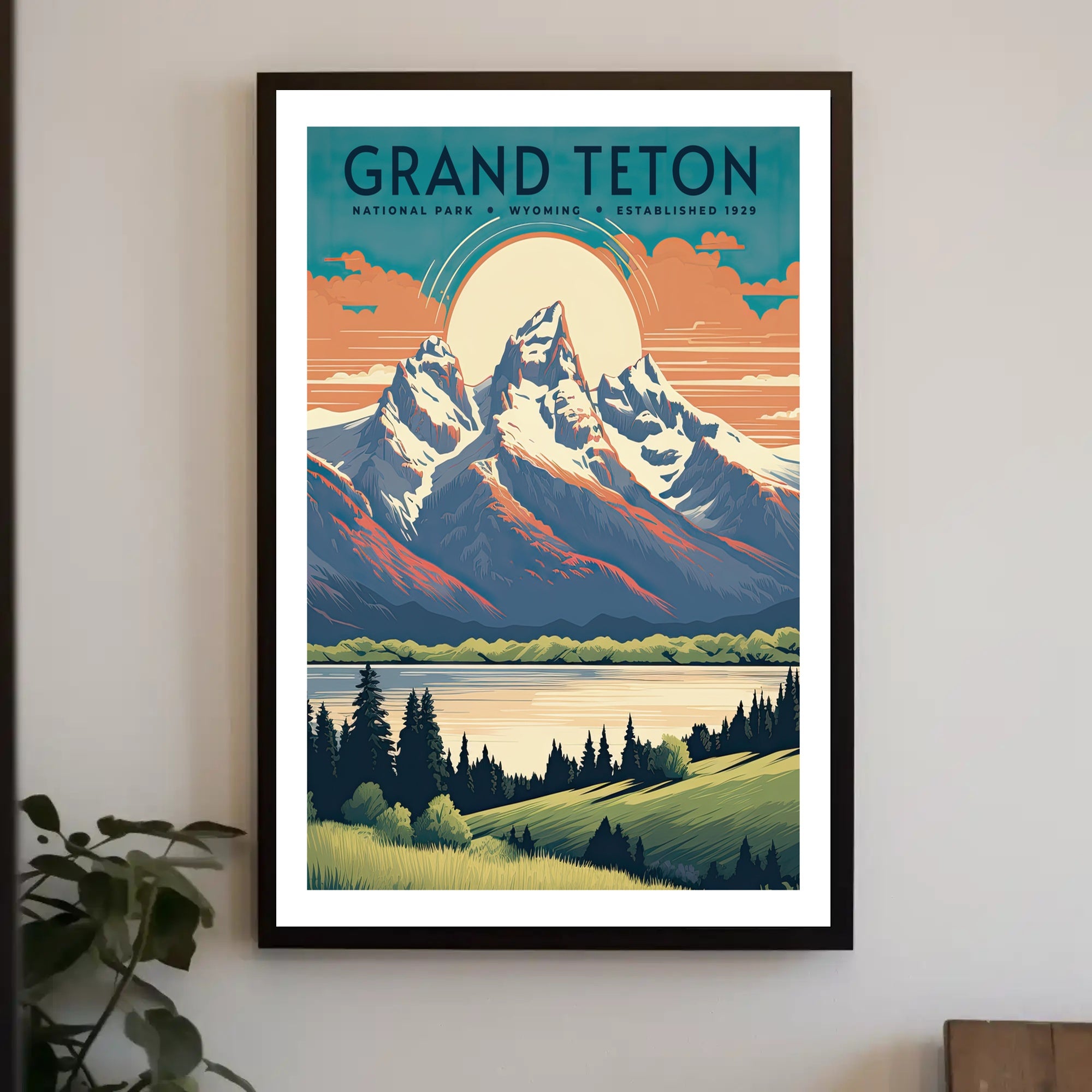 Grand Teton Vintage Travel Poster Wall Art