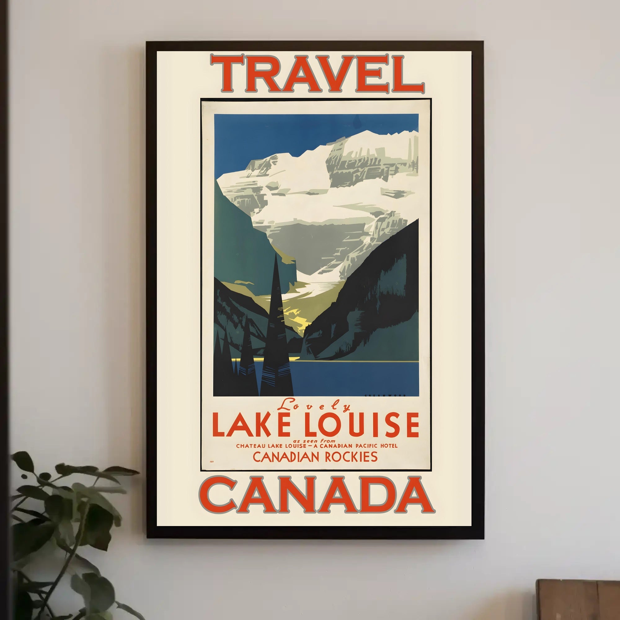 Vintage Lake Louise Travel Poster in Canadian Rockies