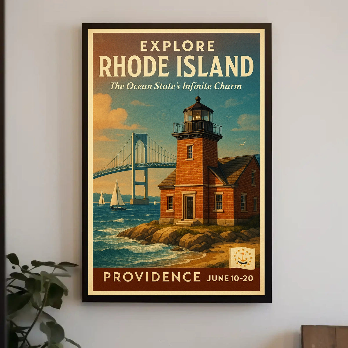 Explore Rhode Island The Ocean State Poster