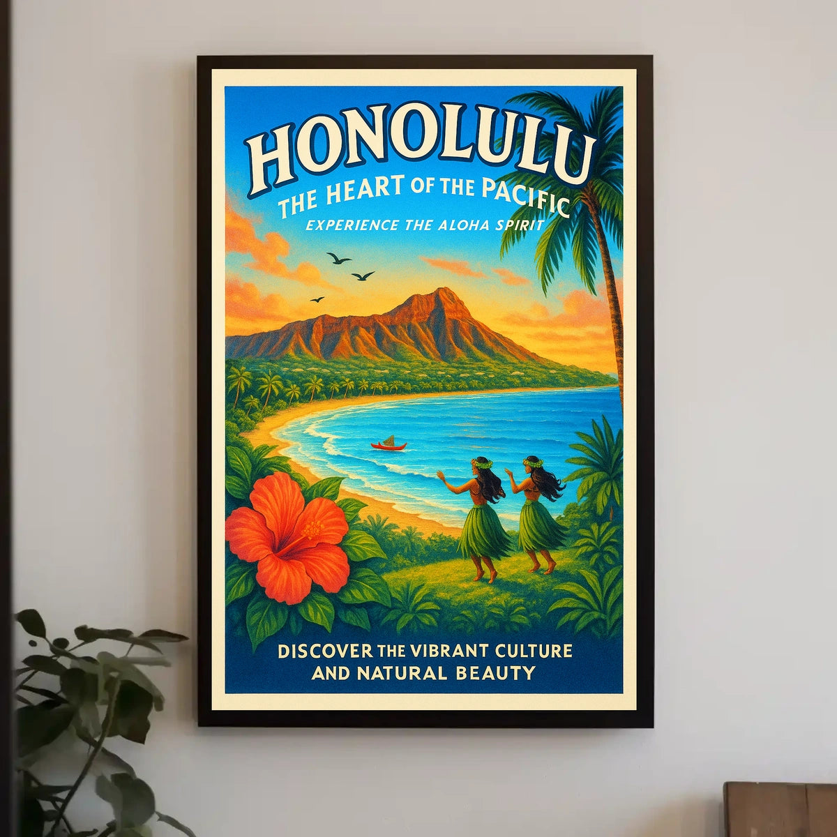 Honolulu The Heart of the Pacific Poster