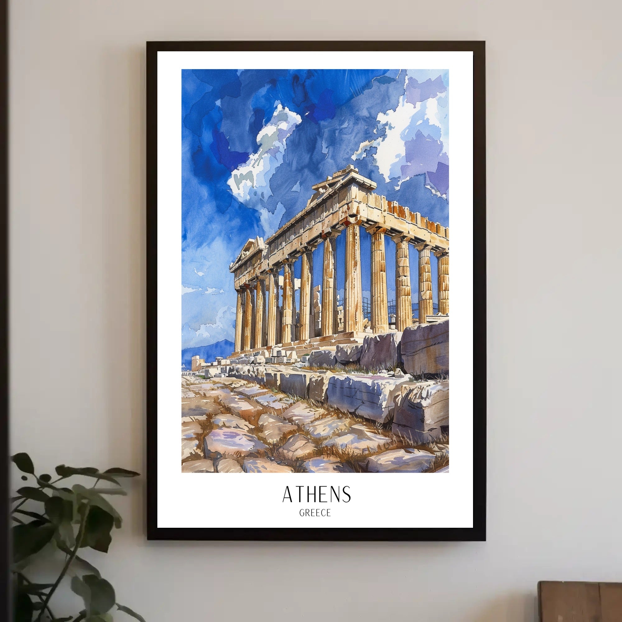Parthenon Watercolor Poster: Vibrant Greek Travel Art PosterGoat
