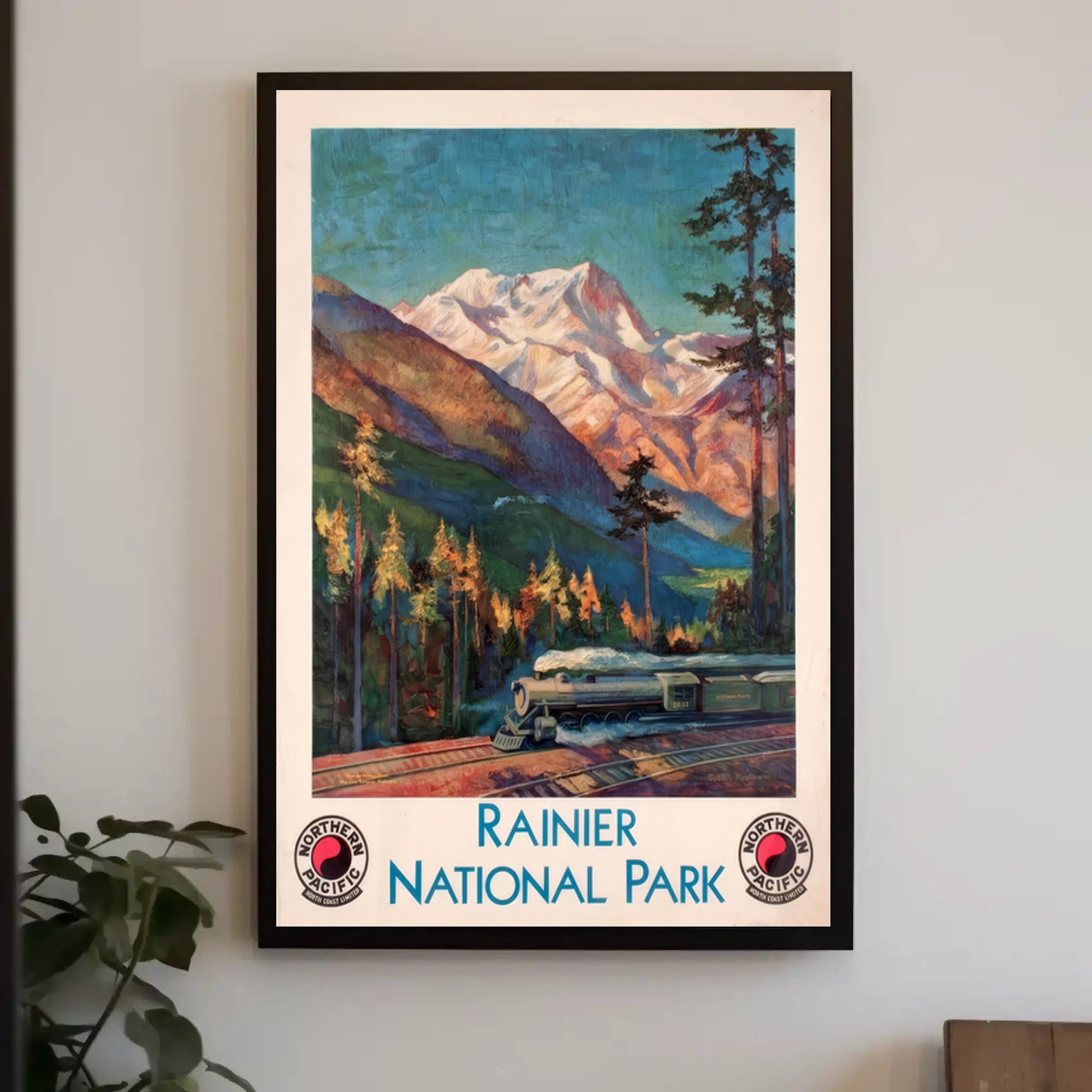 Rainier National Park Scenic Travel Poster