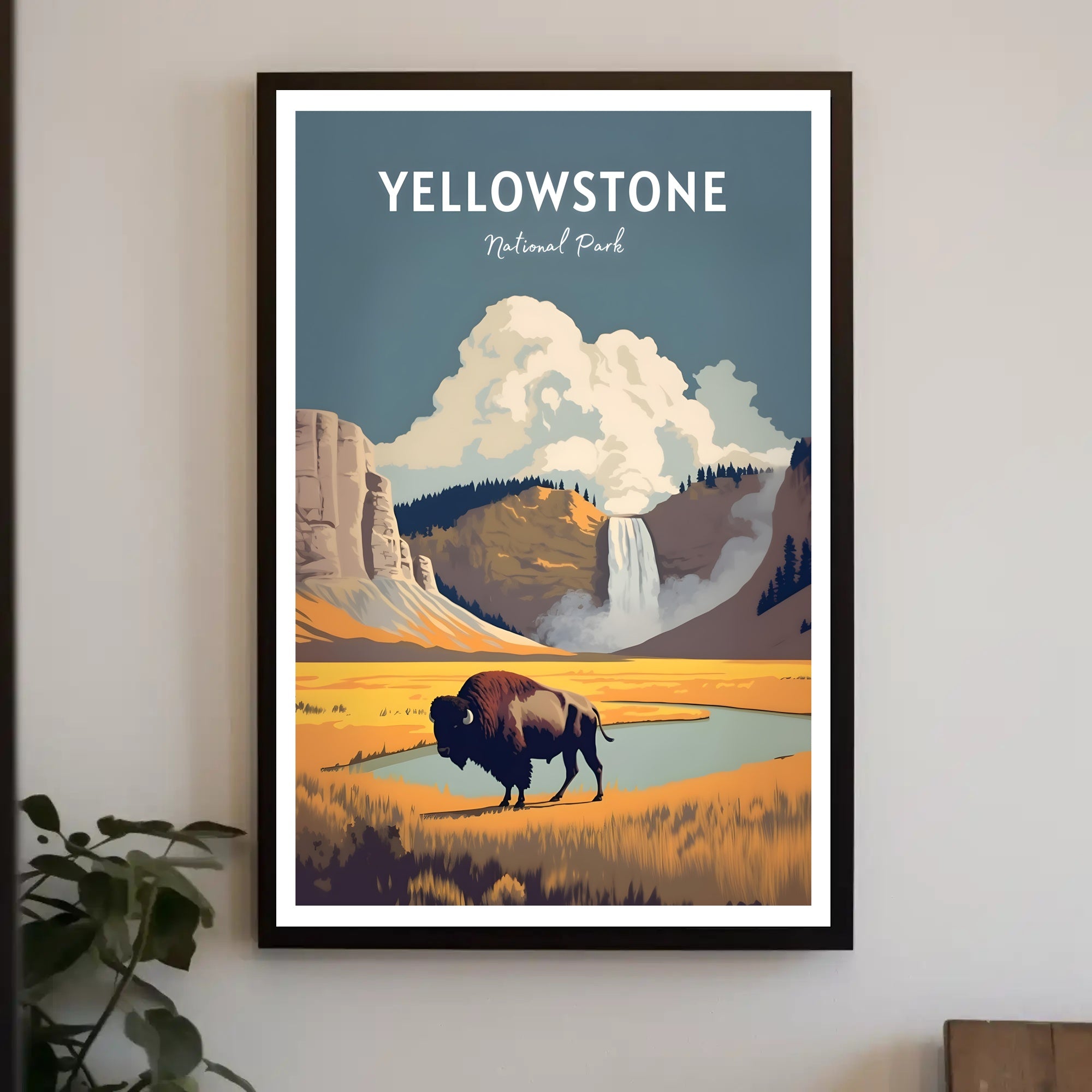 Yellowstone National Park Poster Vintage Travel Print