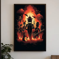 Jazz Robots Neon Futurism Collectible Poster