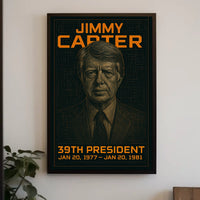 Jimmy Carter 39th President of the United States Techno Schematic Poster