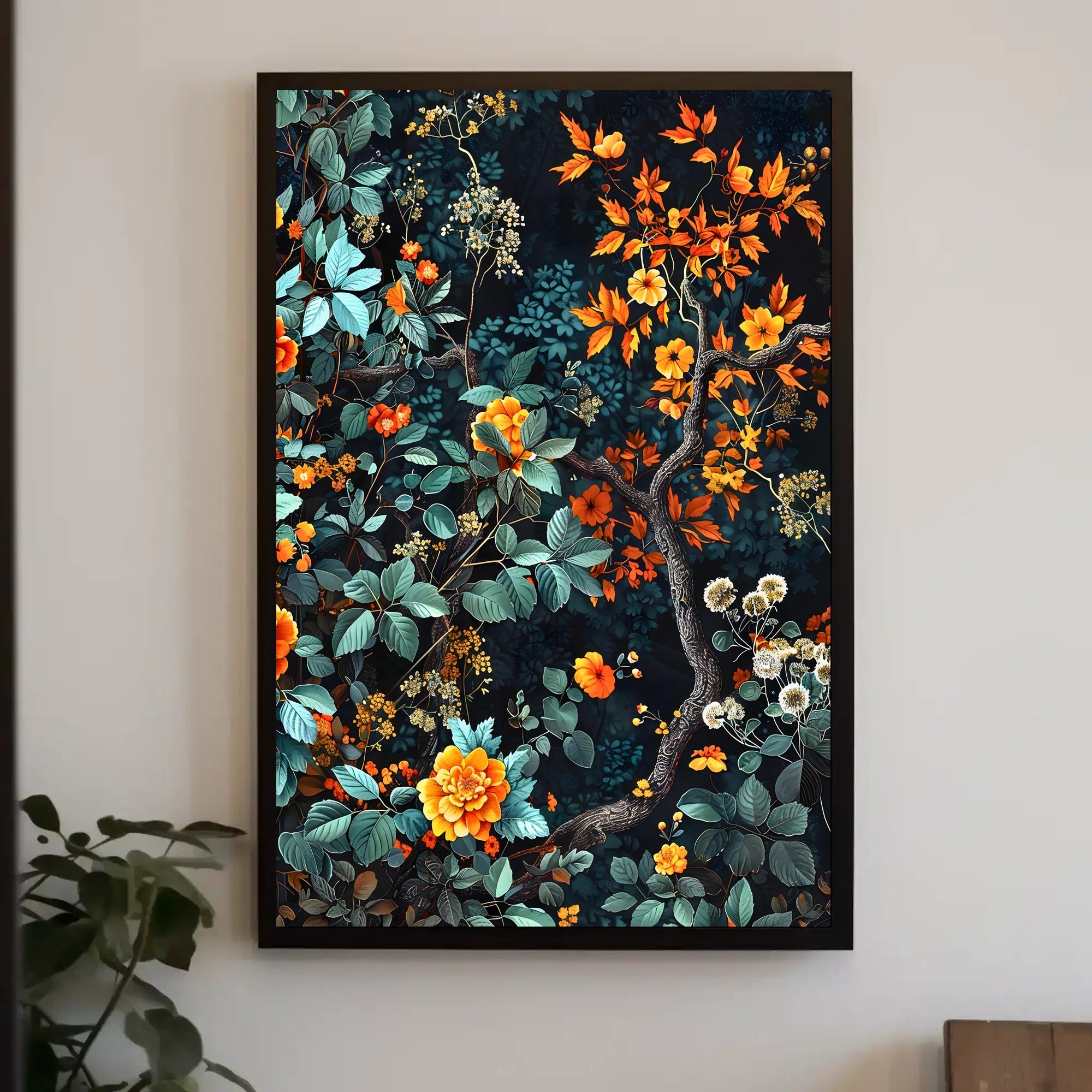 Autumnal Botanical Symphony Wall Art Print