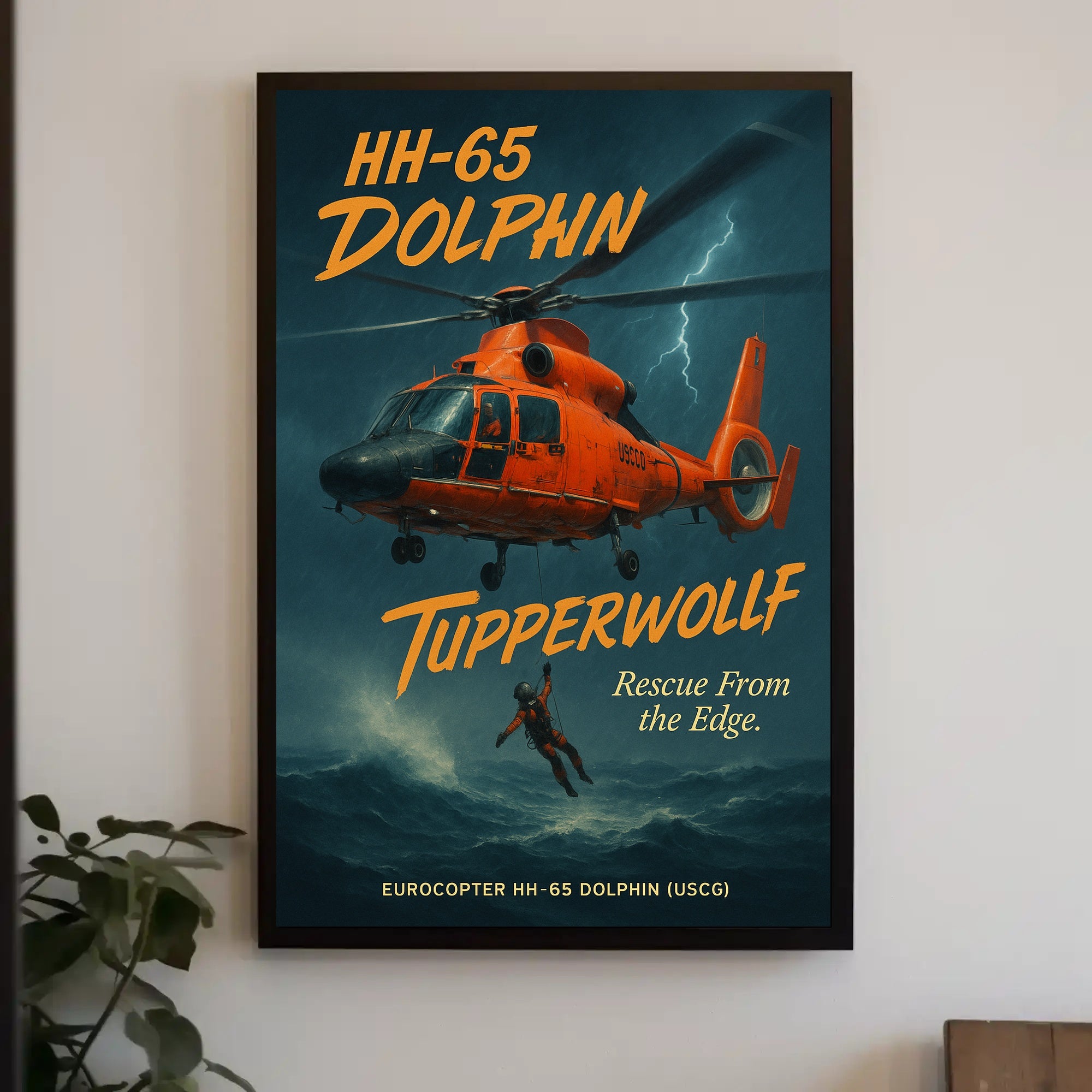Eurocopter HH-65 Dolphin USCG Rescue Military Recruitment Poster
