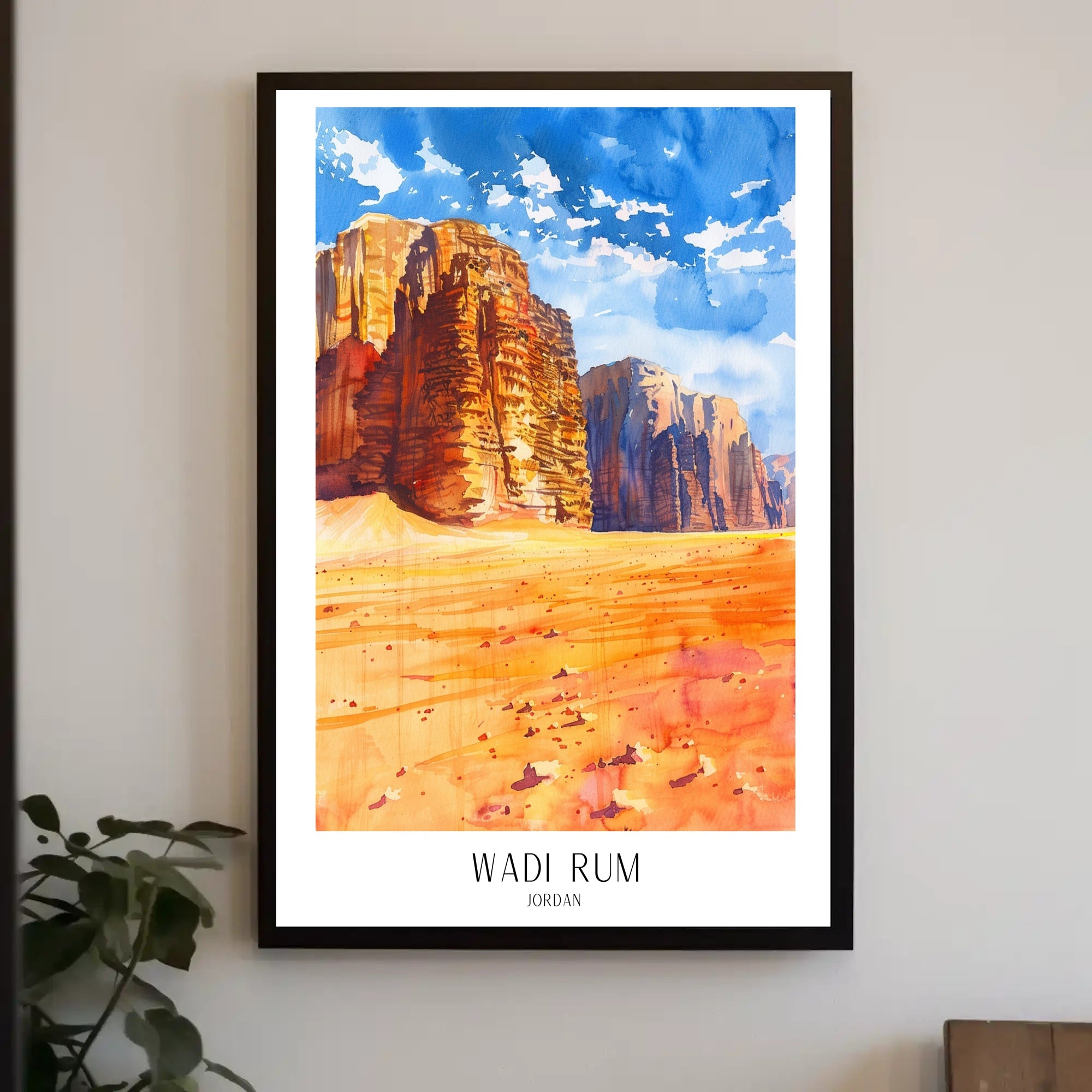 Wadi Rum Adventure in Colorful Travel Poster PosterGoat