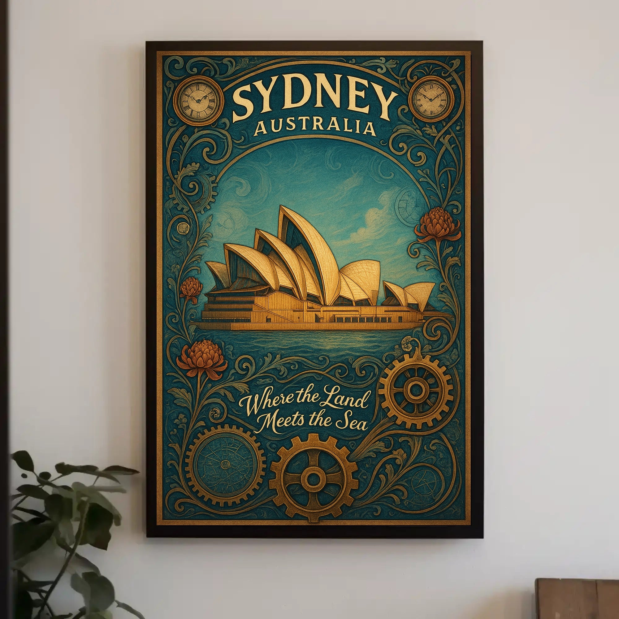Sydney Coastal Poster Travel Wall Art Print