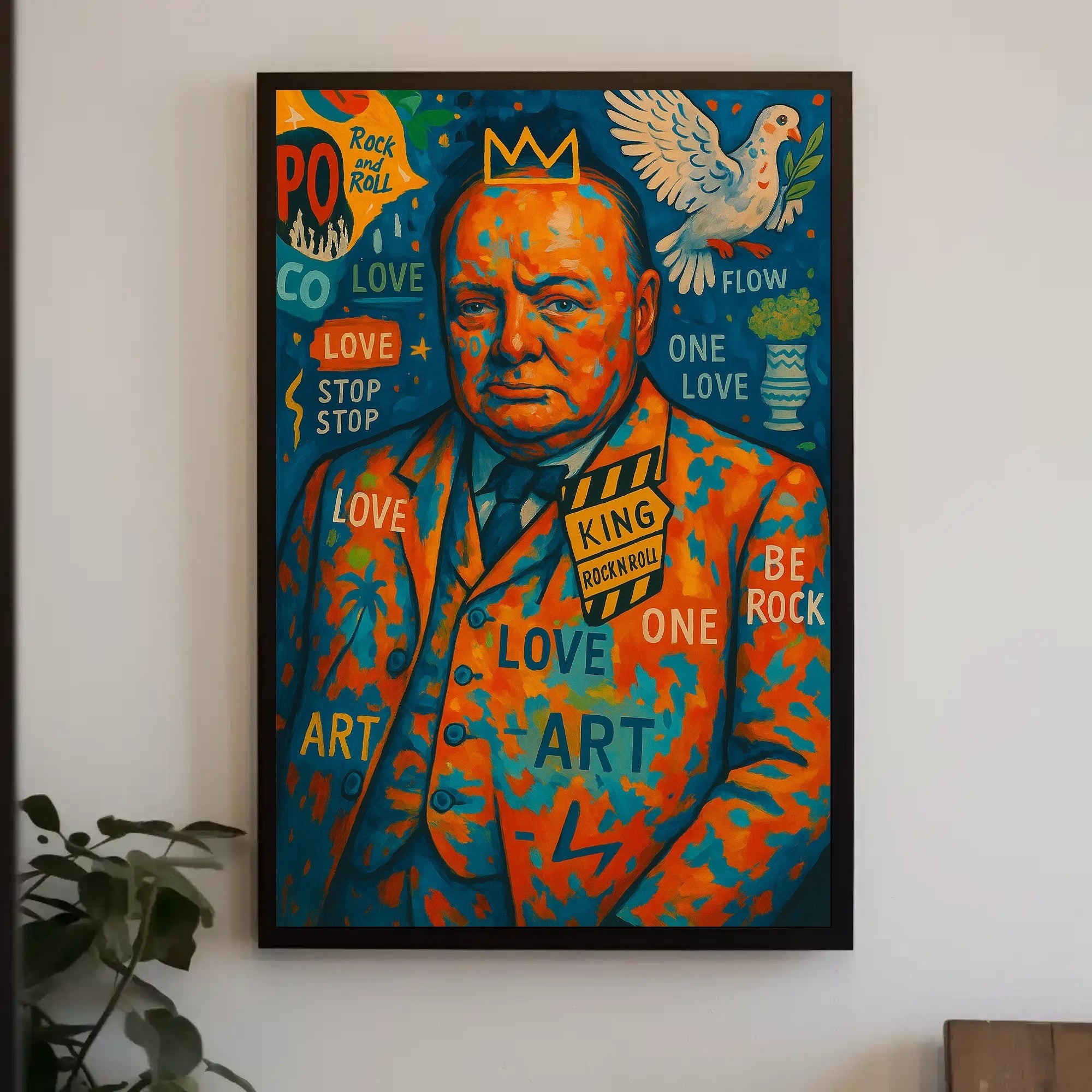 Portrait with Peace Dove: Abstract, Artistic, or Pop Culture Poster