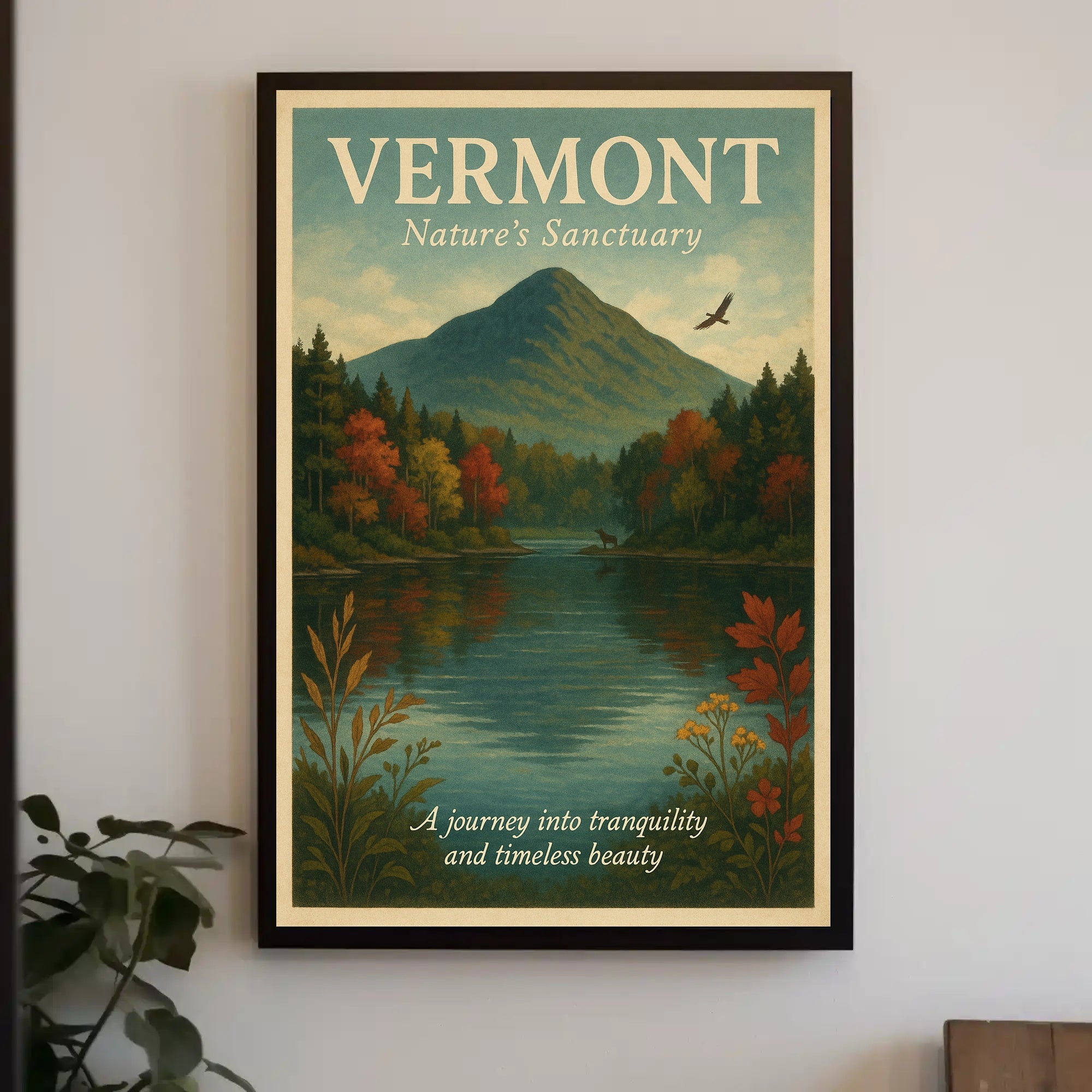 Vermont Nature Sanctuary Poster Vintage Wall Art