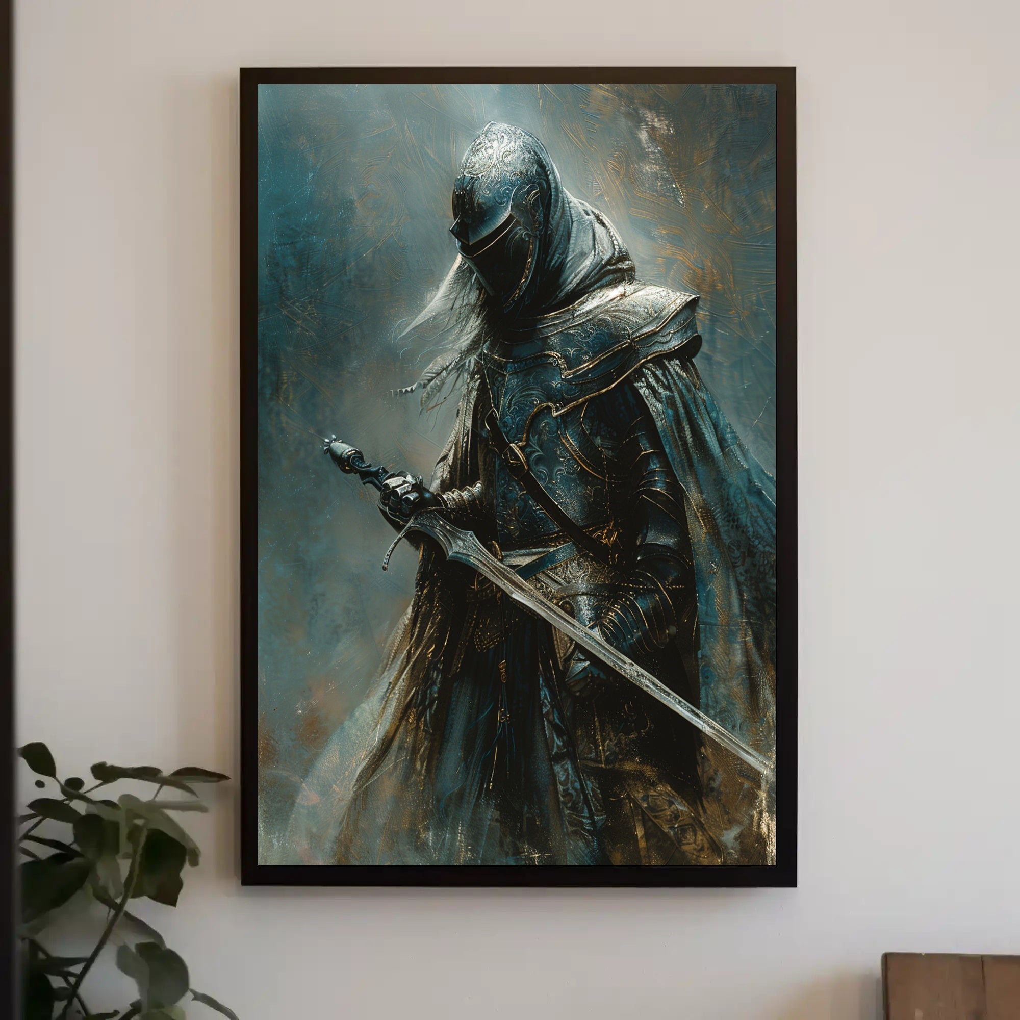 Medieval Knight in Armor: Fantasy or Mythology Poster PosterGoat