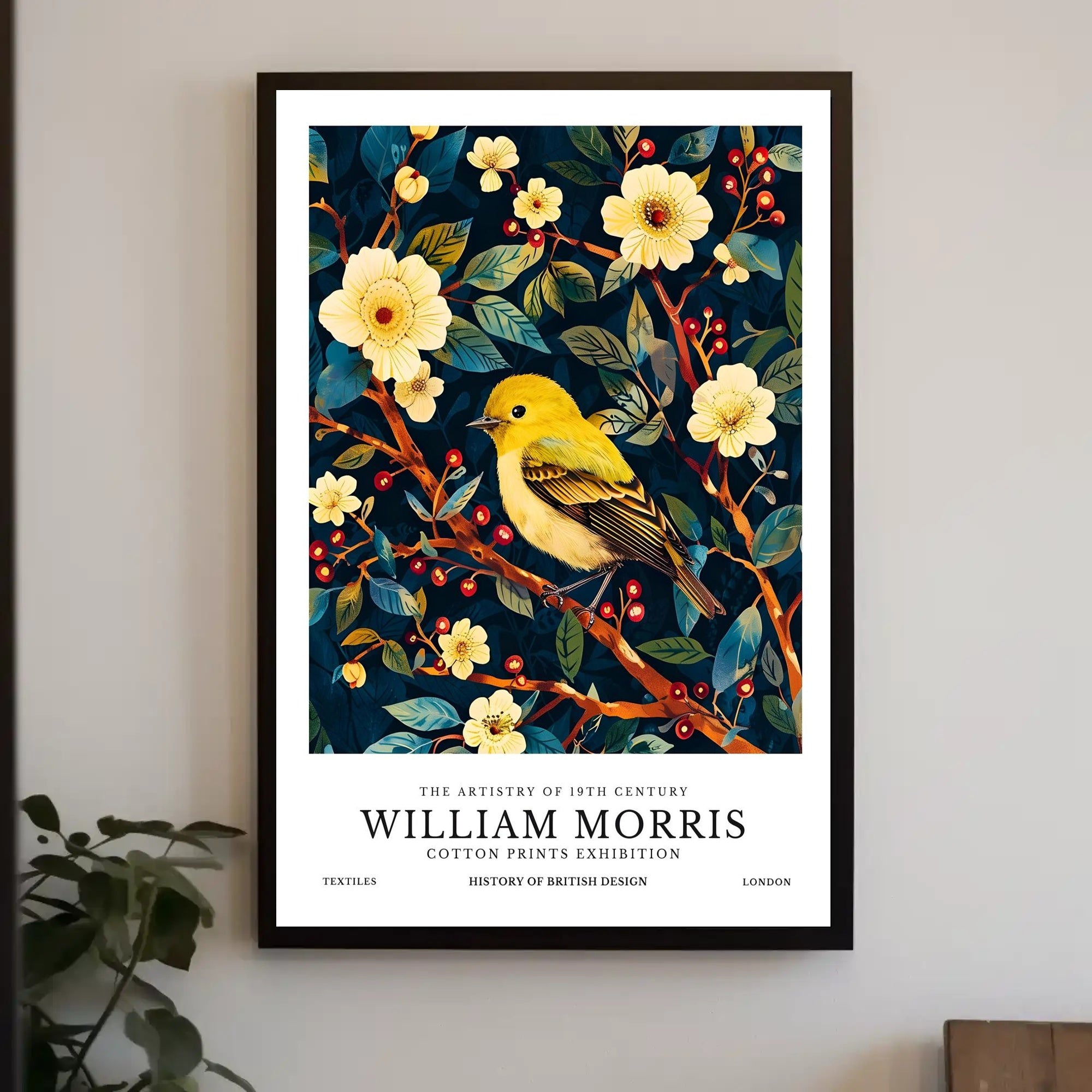 William Morris Vintage Bird Illustration Cultural or Heritage Poster