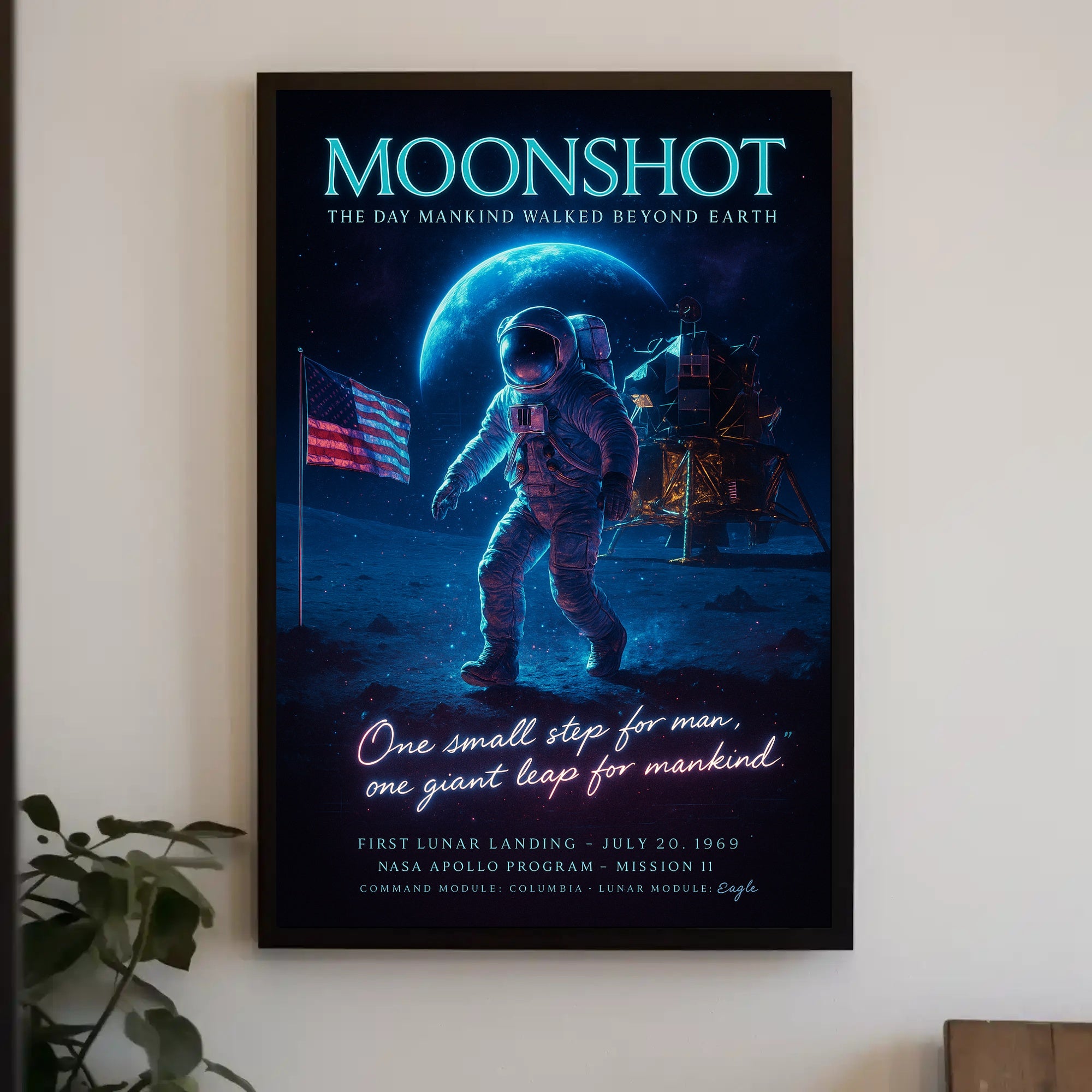 Moonshot โ First Lunar Landing Poster PosterGoat