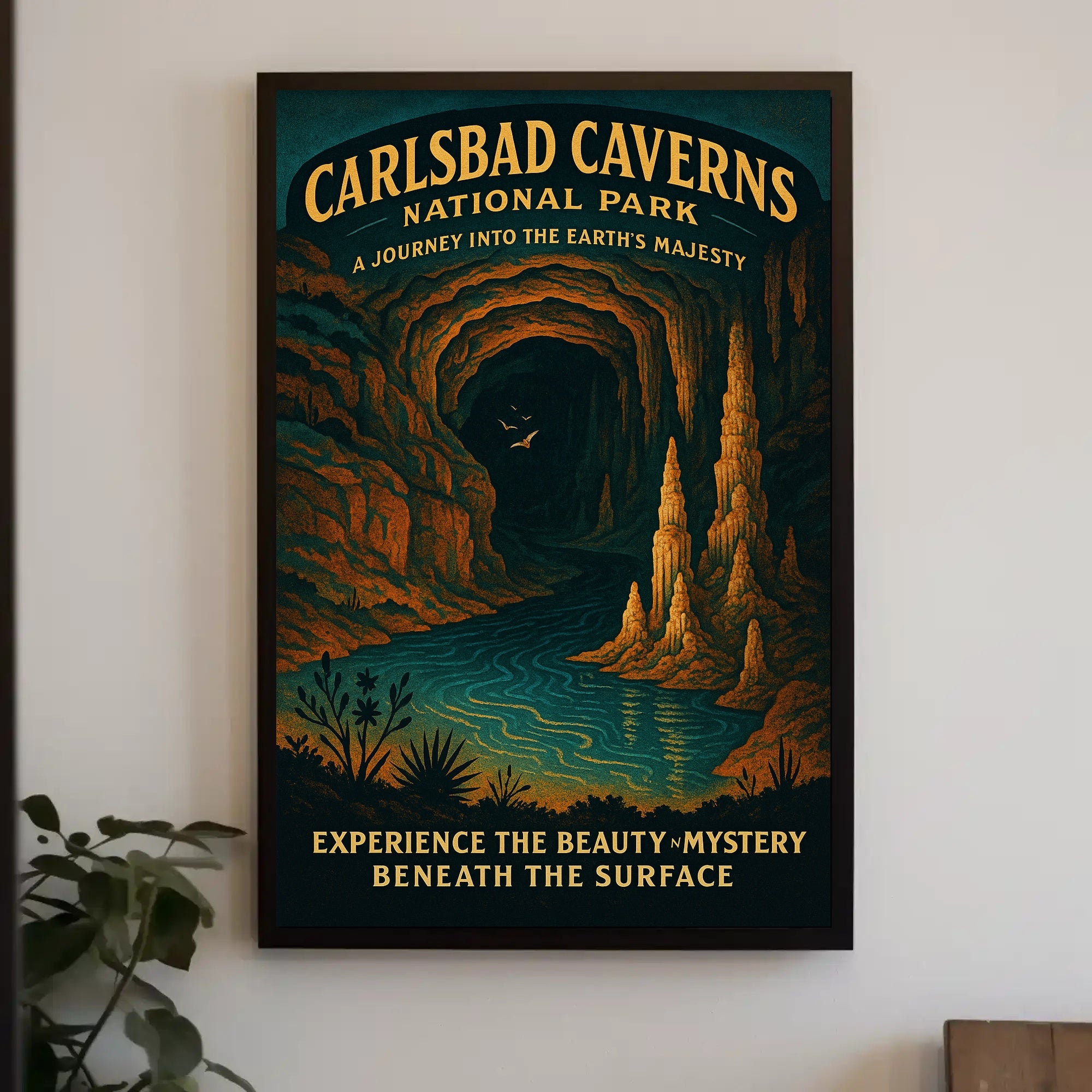 Carlsbad Caverns Travel Adventure: National Park Poster