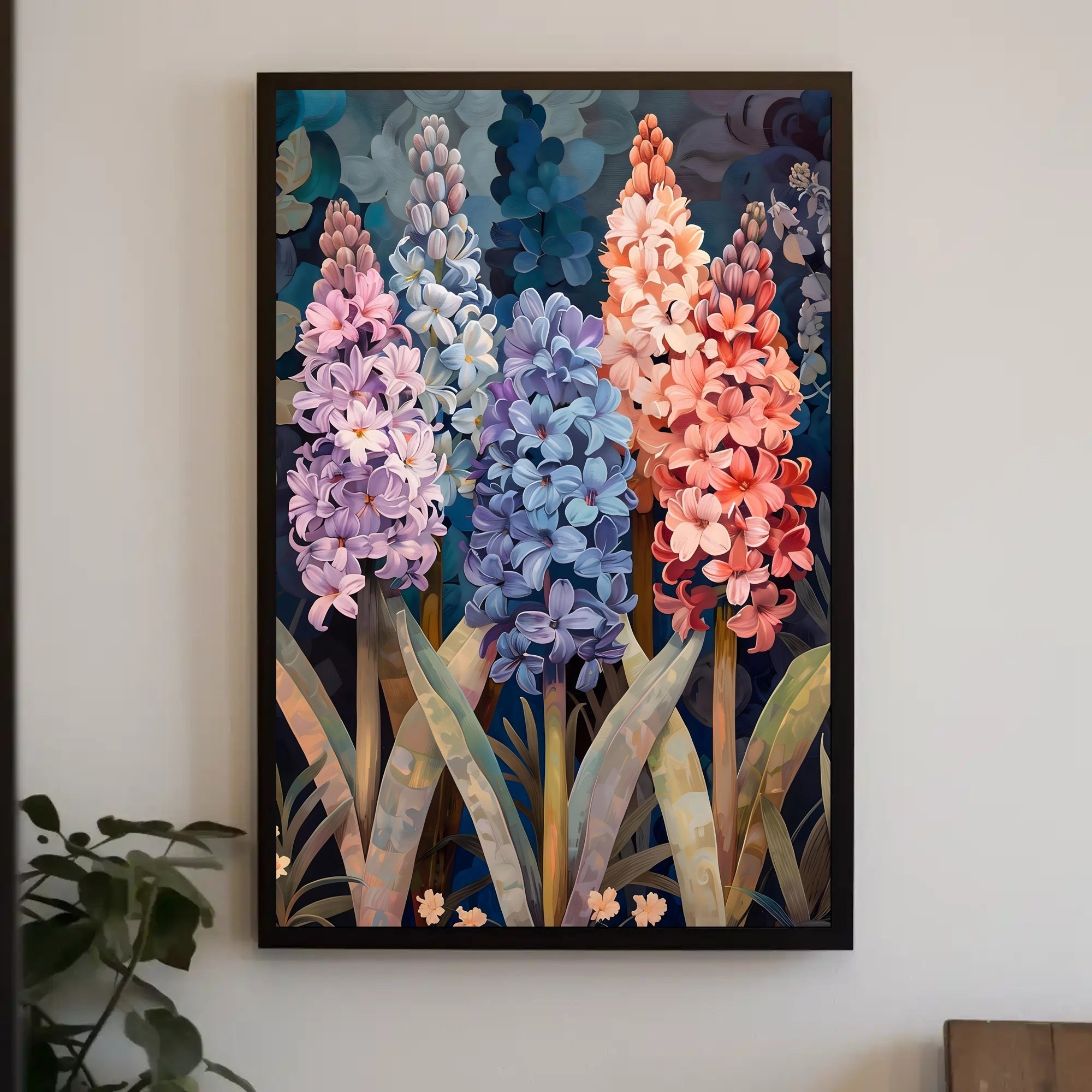 Vibrant Hyacinths Floral Wall Art Print