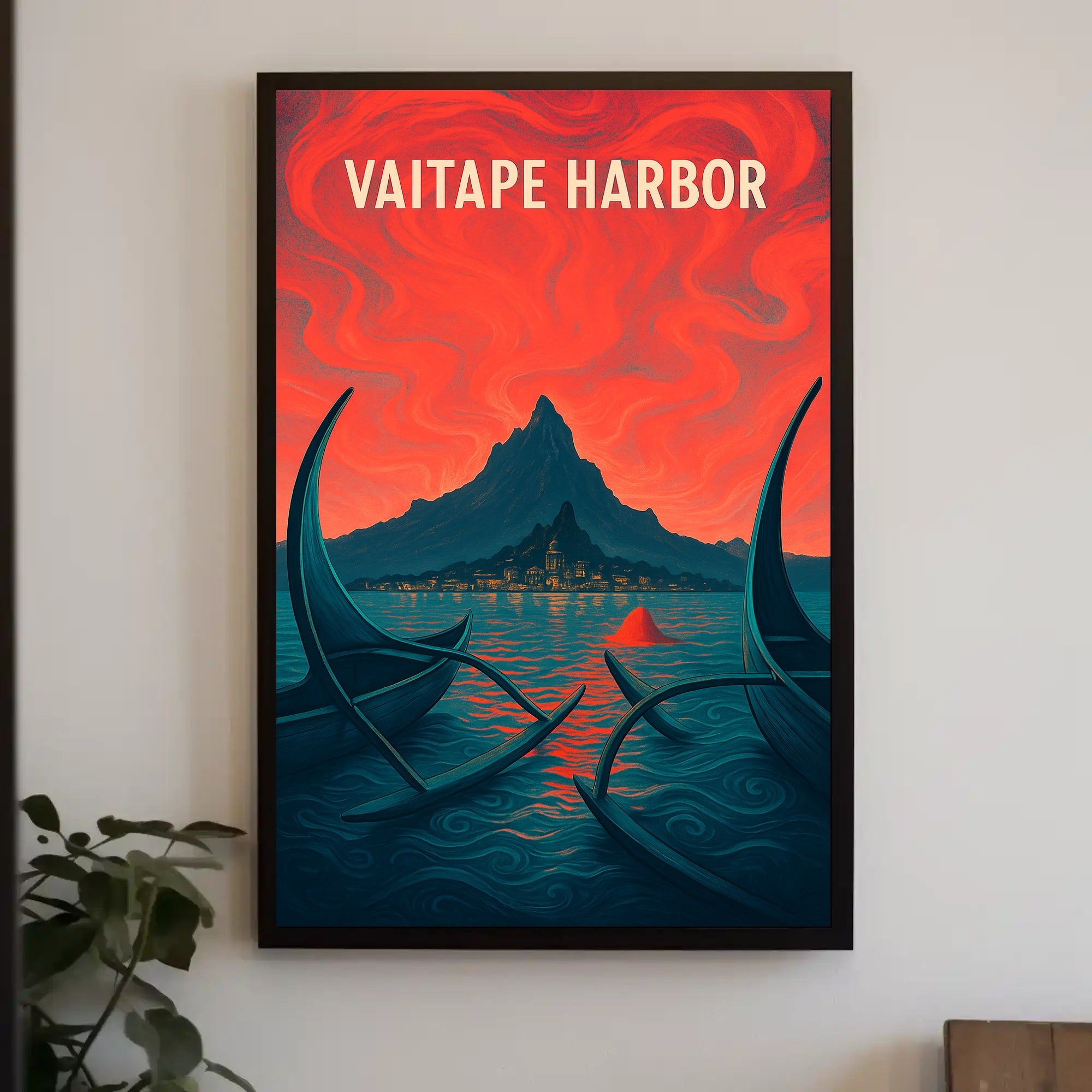 Vaitape Harbor: Serene Tropical Escape Travel Poster PosterGoat