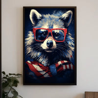 Cool Raccoon in Shades Poster