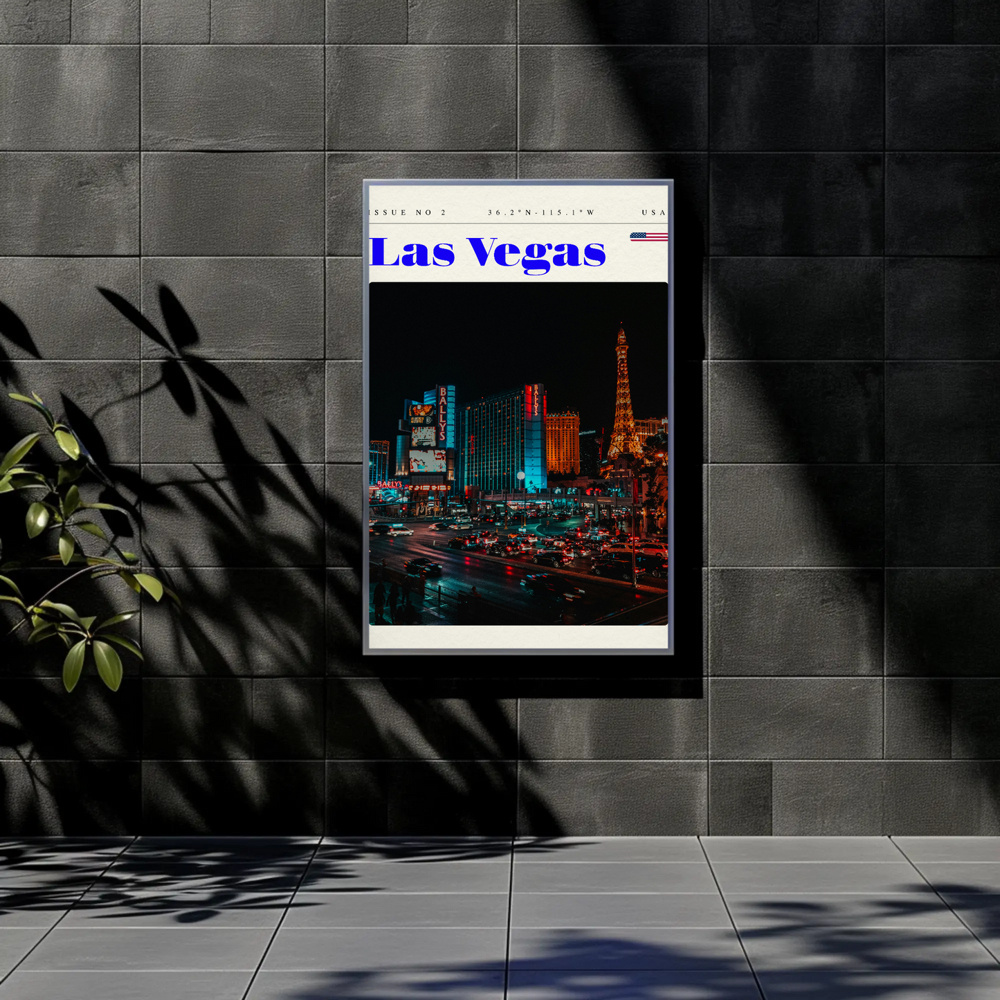 Vintage Poster Las Vegas Strip Night Lights